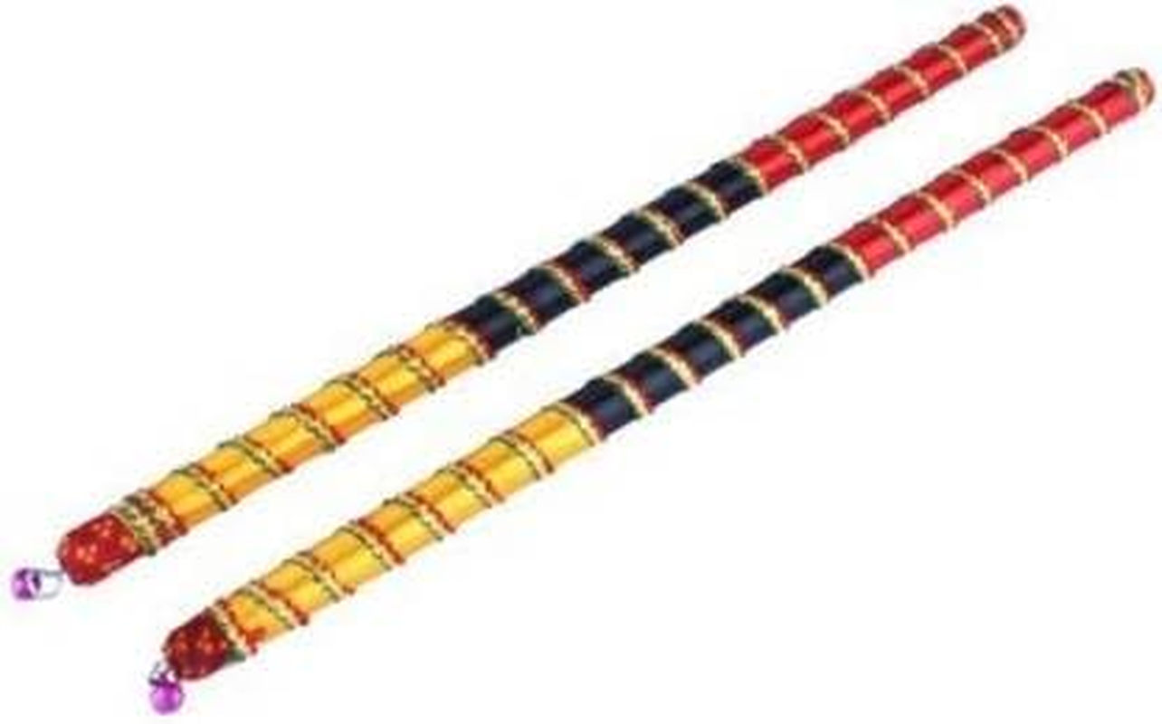 Decorative Wooden Dandiya Sticks for Navratri Garba Dance Dandia Sticks (Multicolor) Pack of 1 Pair Dandia Sticks (Multicolor)