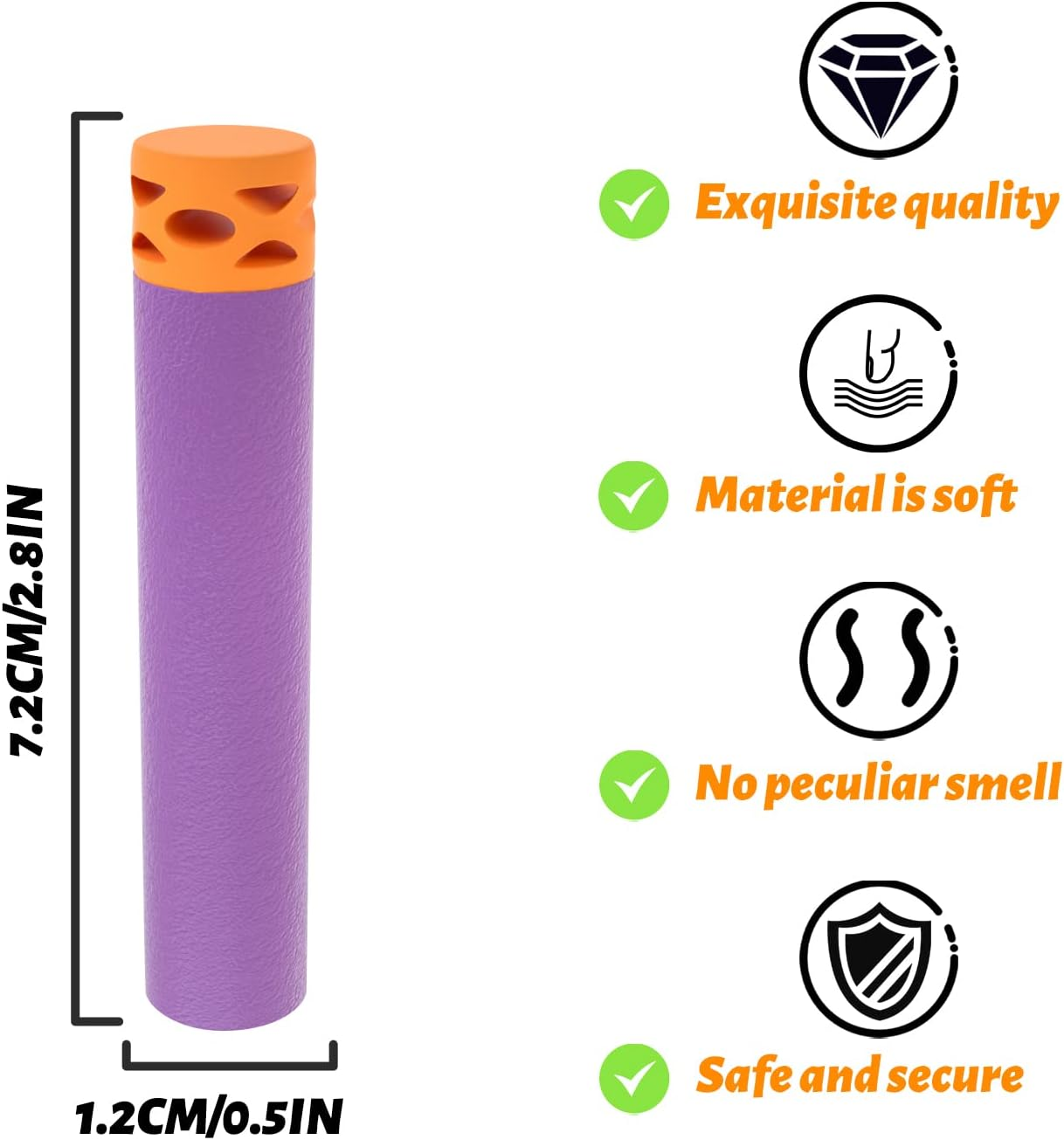 EKIND 500 Pcs Waffles Darts Refill Pack Foam Bullet Compatible for NERF N-Strike Series Blaster