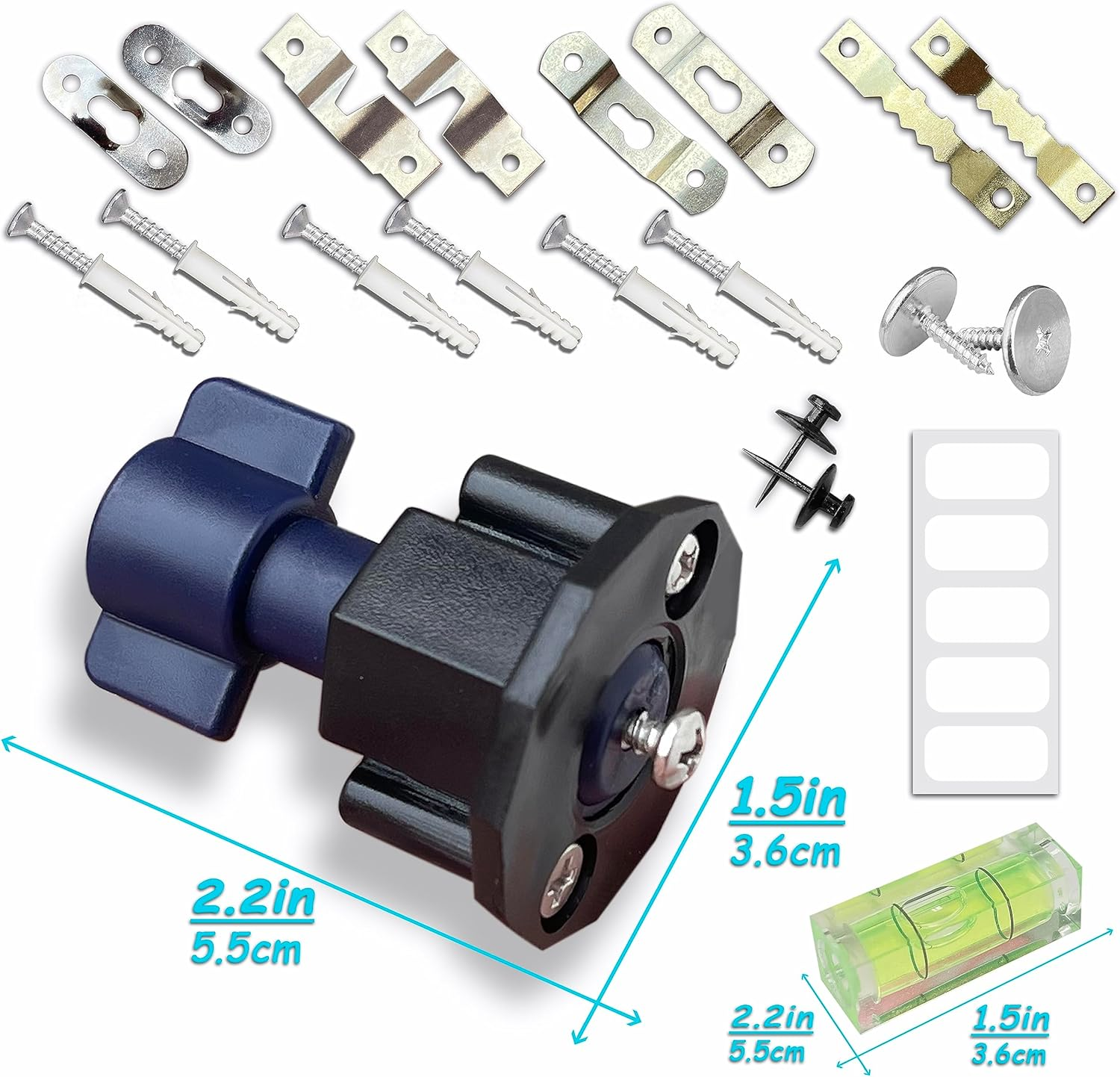 GTCWINCN Picture Hanging Kit - Picture Hole Marked Tool ，Easily Hang Picture ，Includes 40-Piece Hanging Essentials Drywall Anchor, Screw, Sawtooth Hangers, Nails, Single Keyhole Hangers and for Frames Wall Mounting image number 2