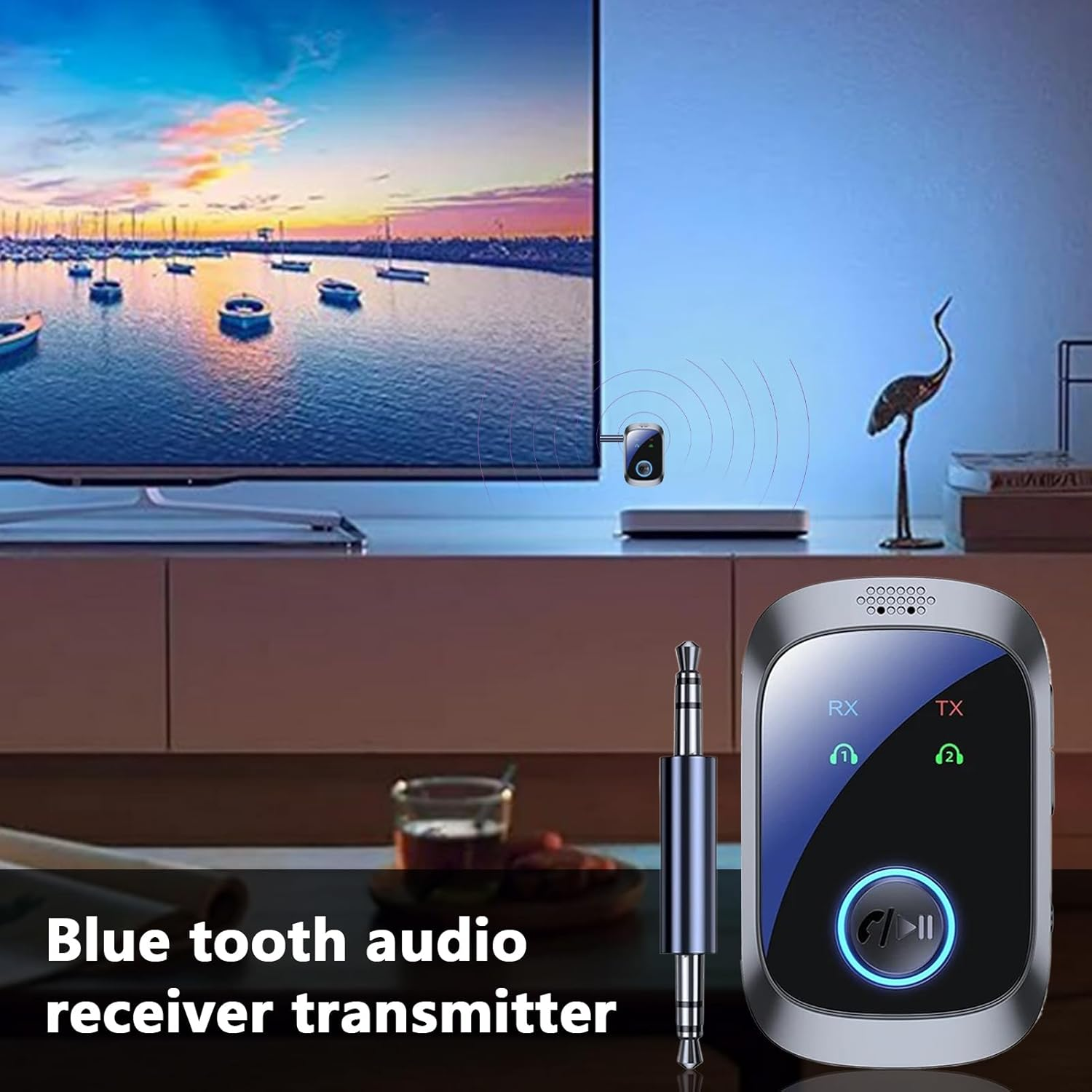 Wireless Audio, Transmitter Receiver, Hifi Stereo Adapter, 3.8X1.6X5.9Cm with Mic, Stream Hd Sound for TV, Pc, Phones, Headphones, Speakers Reliable Connectivity image number 6