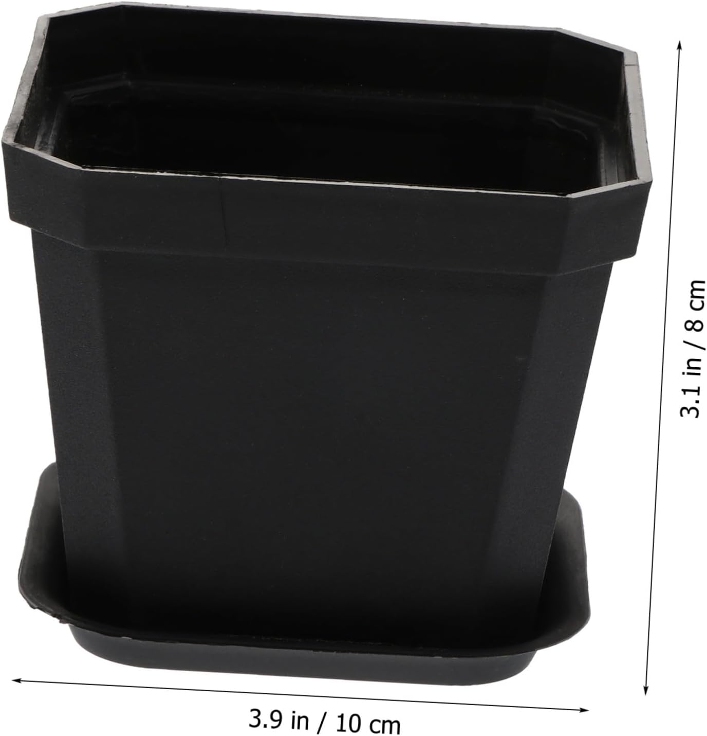 SUPVOX 10 Pcs Mini Succulent Flower Pots Plastic Plant Pots with Tray Thickened Seedling Containers for Plants Ferns Indoor Gardening - White image number 2