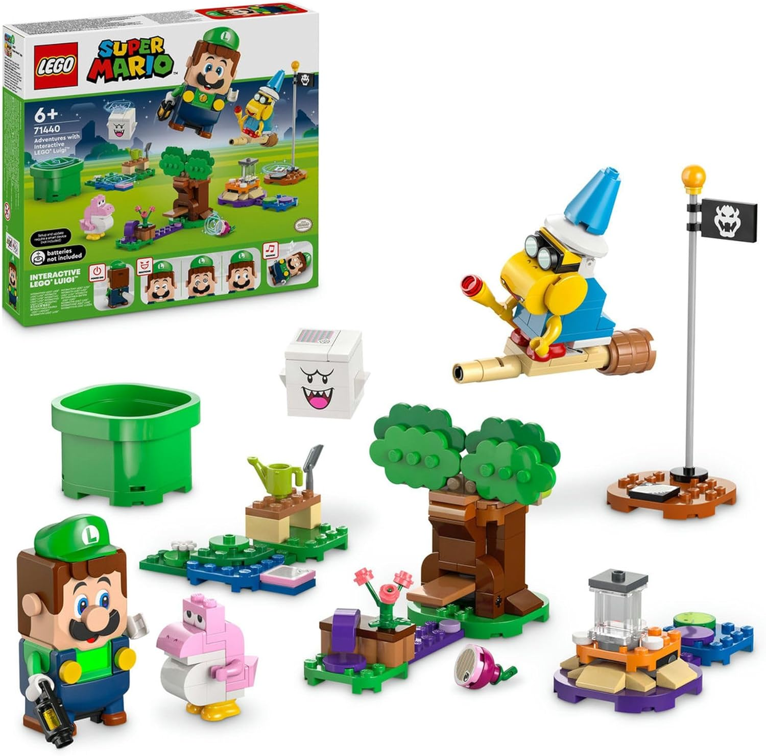 LEGO Super Mario Adventures with Interactive Luigi Toy for 6 plus Year Old Boys & Girls, Building Set with a Pink Baby Yoshi Figure, Creative Kids' Toys for Gaming Fans 71440 image number 1