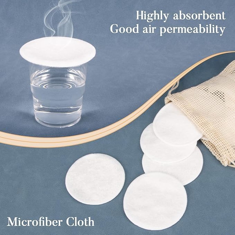 MIVES Reusable Bamboo Cotton Rounds, 20Pcs Eco-Friendly Facial Cleansing Pads image number 1