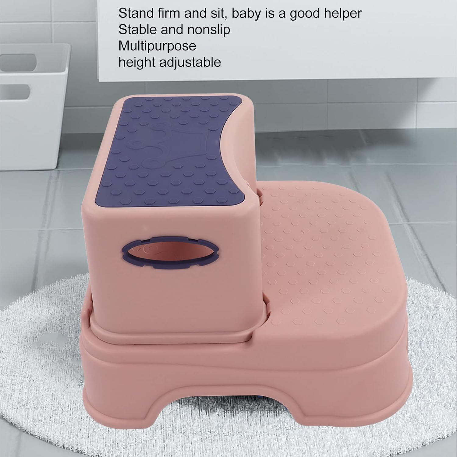 2 Step Stool for Kids, Antiskid Double up Step Stool Height Adjustable Widened Base Toddler Step Stool Detachable Step Stool for Bathroom Kitchen Sink and Toilet Potty Training ( image number 1