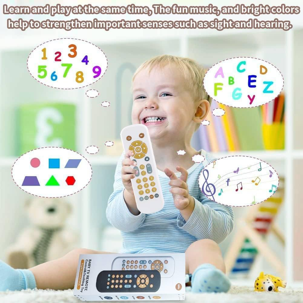 Baby TV Remote Toys 6-12 Months, Toddlers Remote Control Toy, Realistic Play Remote Early Educational Baby Musical Toys with Light and Sound for Infant Boys Girls Kids 6, 12, 18 Months Black - Black image number 4
