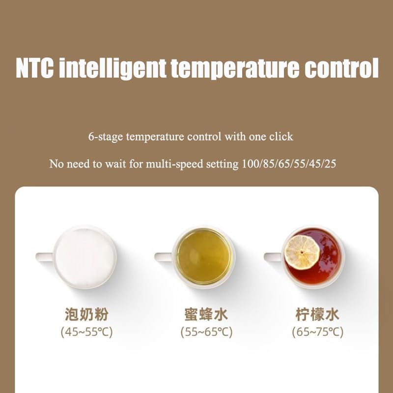 Instant Cold Hot Filter Water Dispenser, 2000W Desktop Small Instant Water Dispenser, 6 Temperature Settings, 3 L Capacity, 3S Quick Heating, LED Touch Screen, for Homes Offices Schools image number 2