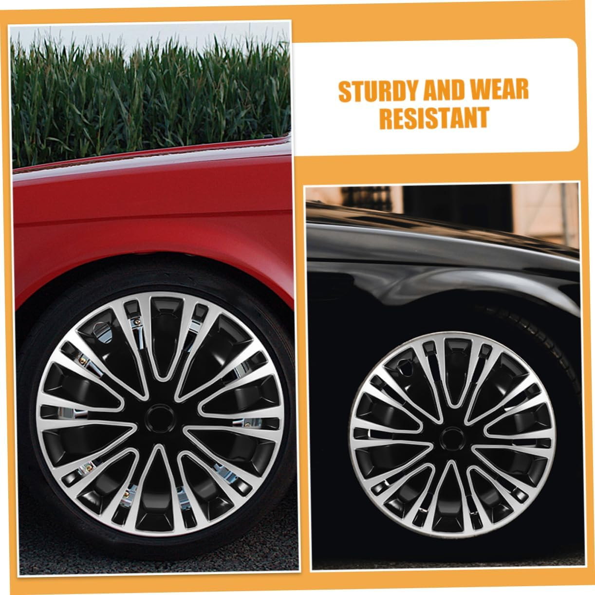 Mobestech 2Pcs Automotive Wheel Hubcaps Rim Covers Fit Car Rim Covers Decorative Hubcaps Easy Install image number 3