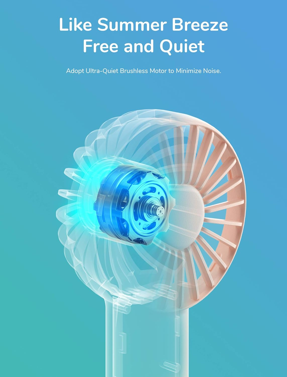 JISULIFE Mini Handheld Fan, Portable Personal with 2000Mah Battery Operated or USB Powered Rechargeable, 3 Speeds, Enhanced Airflow, Quiet & Small Pocket for Home, Outdoor-Pink image number 4