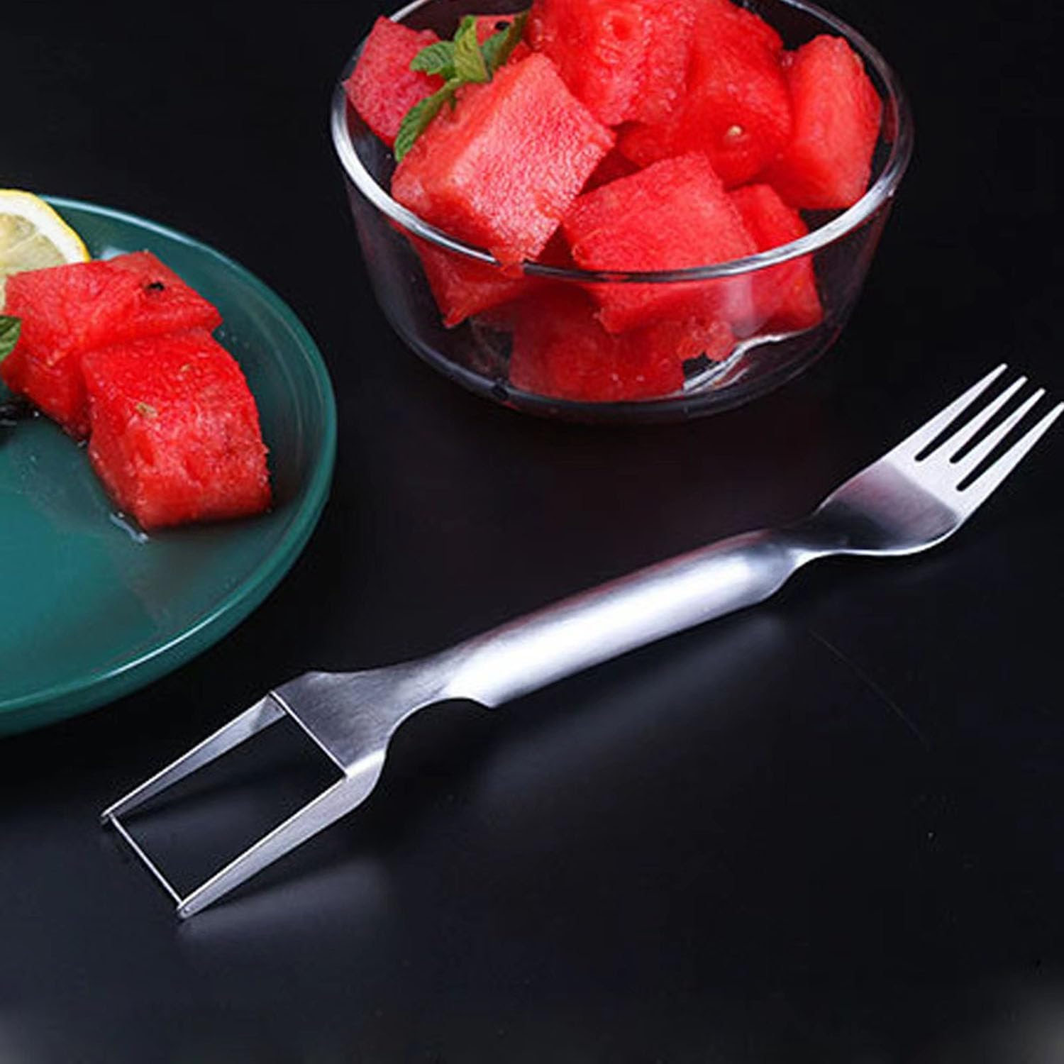 2-In-1 Stainless Steel Watermelon Cutter Slicer, Watermelon Fork Slicer Cutter Slicer Tool, Dual Head image number 3