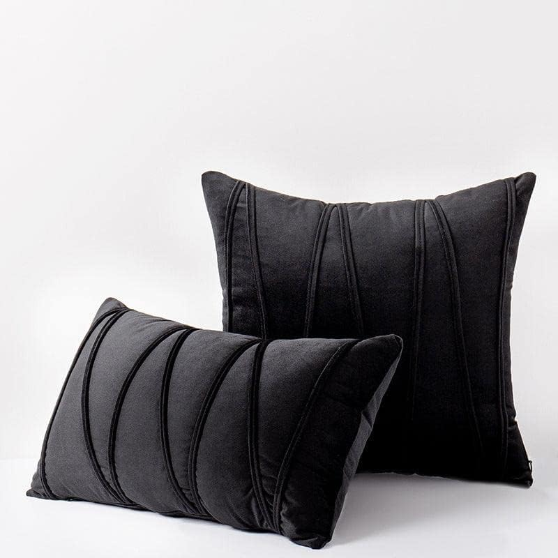 Hyper Cover Velvet Cushion Cover with Bandage Stripes Design (Pink, 30X50 Cm) - Elegant Home D&eacute;cor Product for Room Decor, Perfect for Couch and Boho Home Decor Throw Pillow Covers