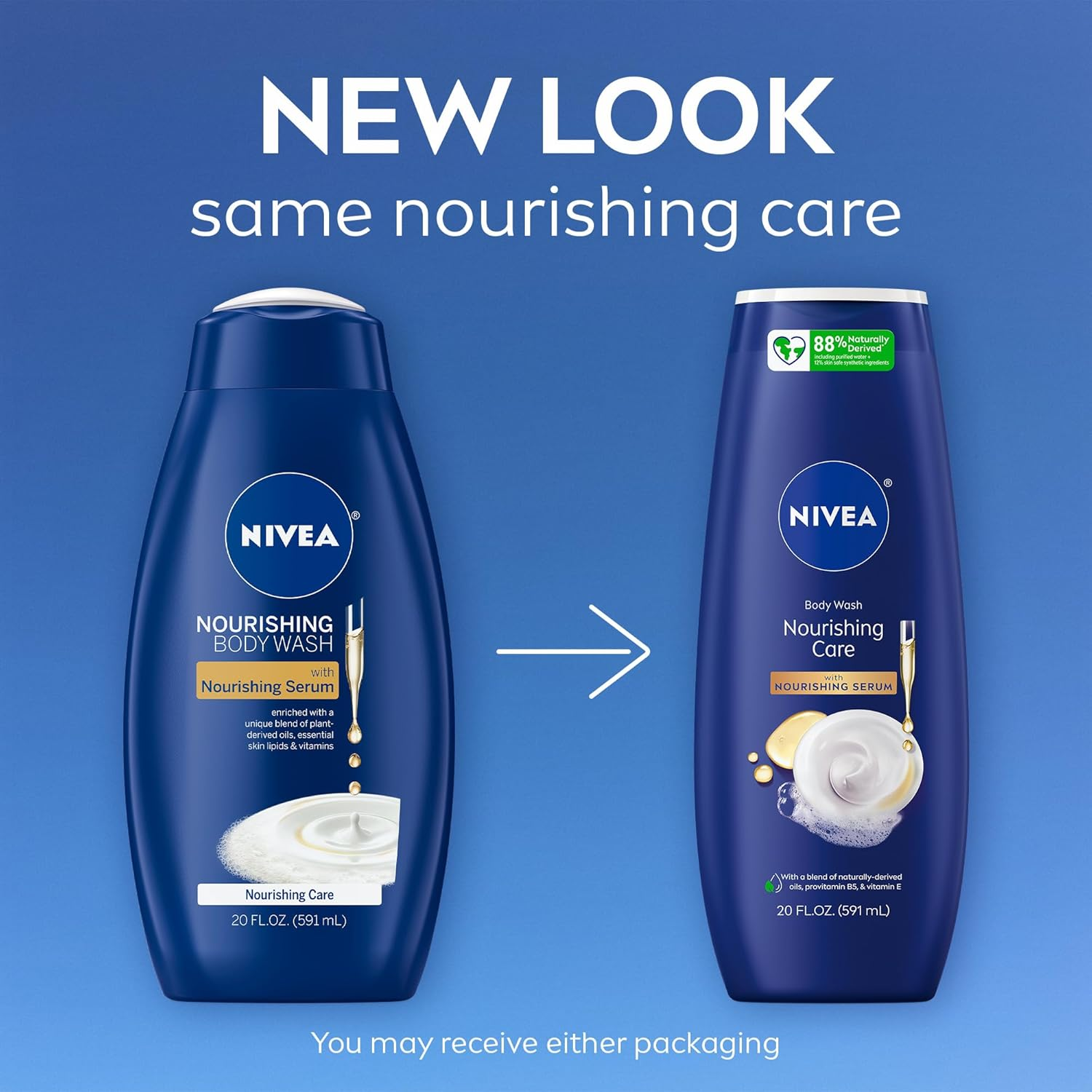 Nivea, Nourishing Body Wash, Nourishing Care, 20 Fl Oz (591 Ml) image number 1