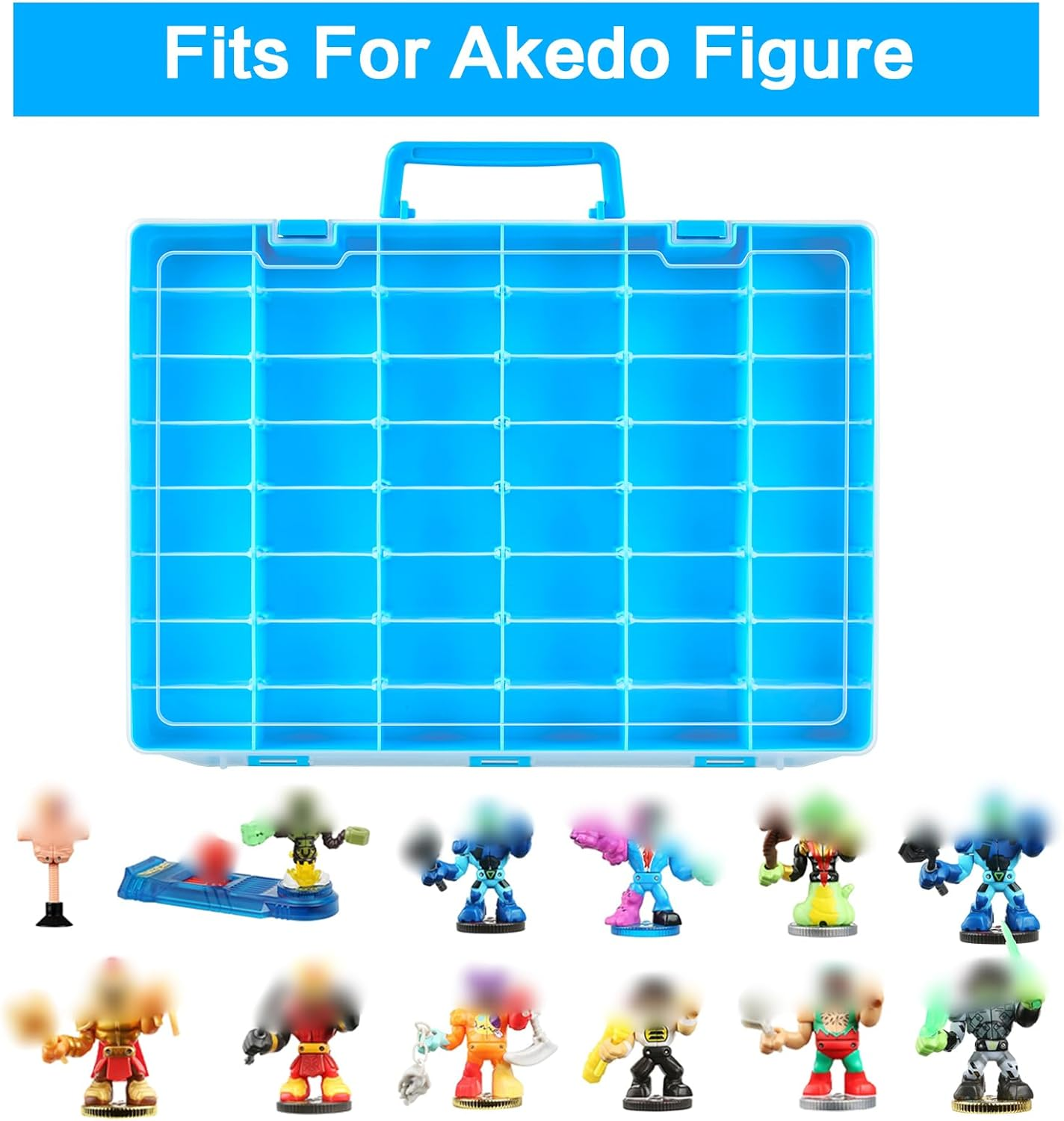 Case Compatible with Akedo Ultimate Arcade Warriors Starter Pack, Toy Storage for Battle Arena Controller & Warrior Collector Mini Battling Action Figures, Holder for Akedo Playset- Blue (Case Only)