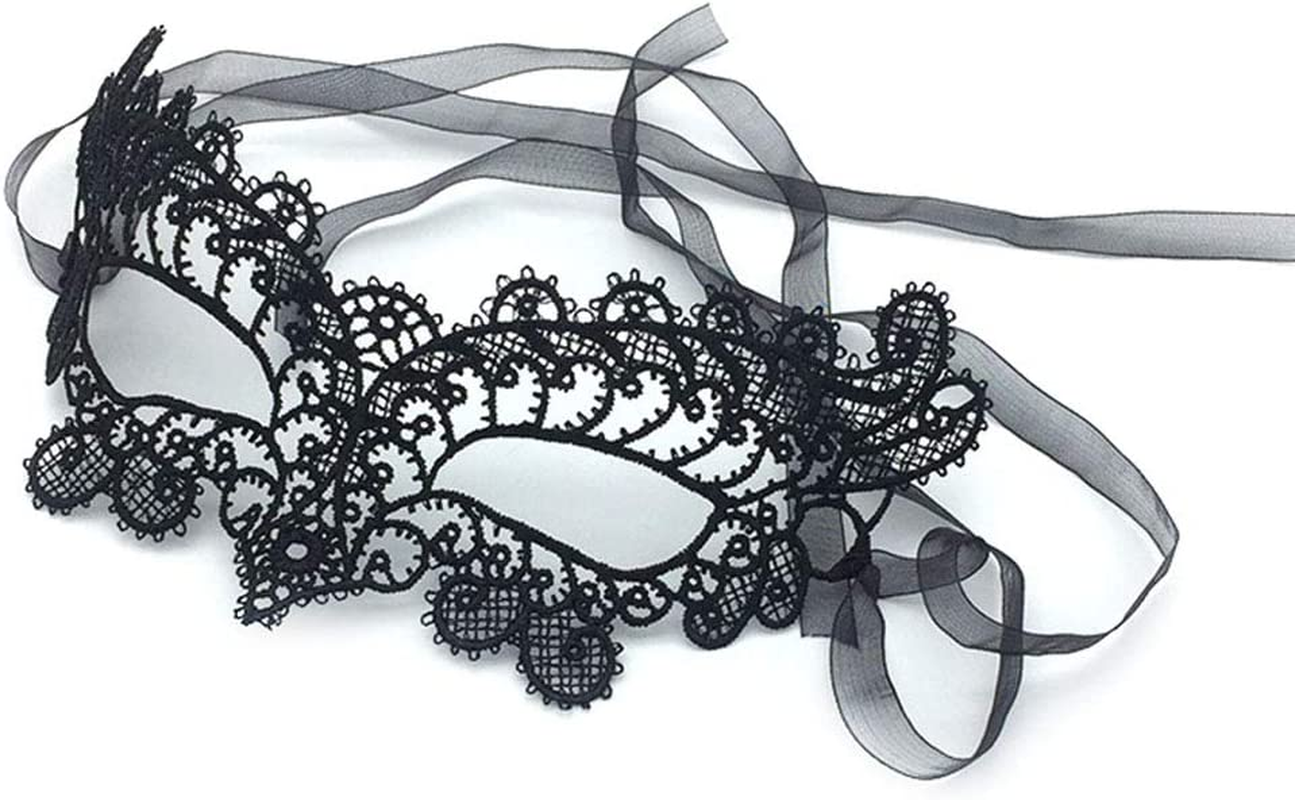 Imapo Masquerade Mask for Women, 2 Pack Mardi Gras Party Lace Masks, Prom Princess Venetian Masks - Black image number 2