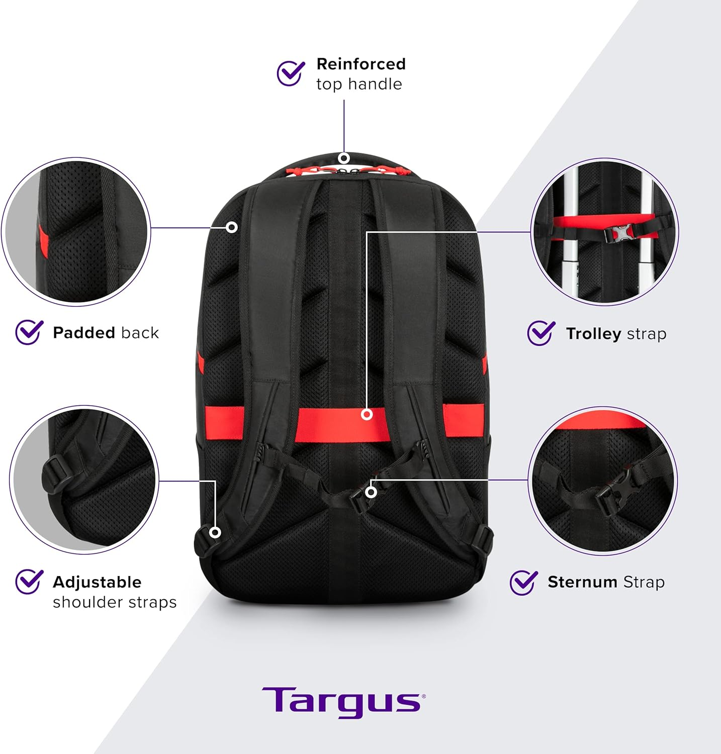 Targus Strike II Laptop Case Backpack, 43.9 Cm Size, Black image number 3