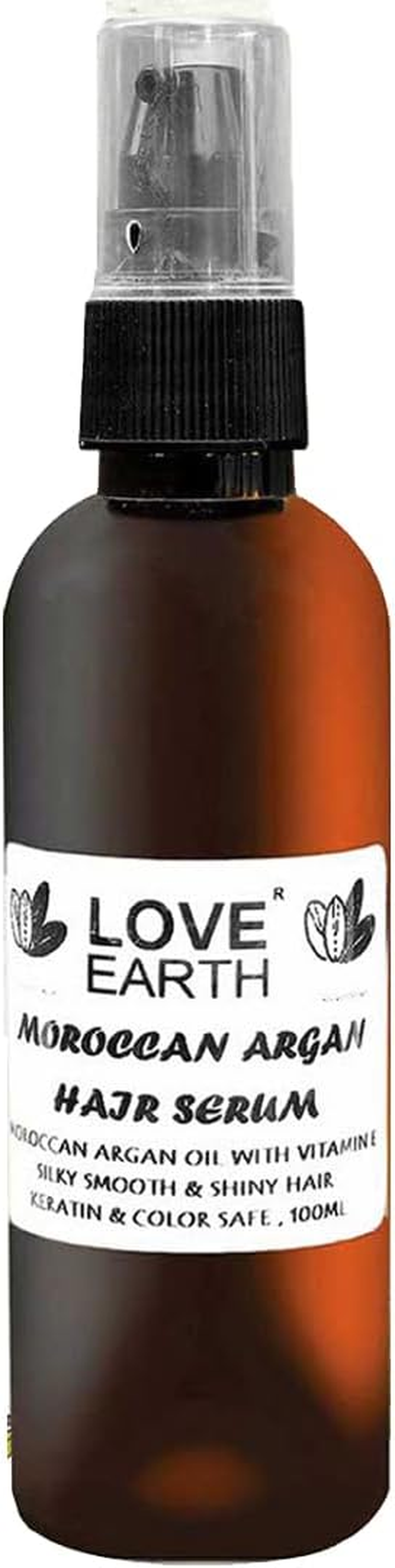 Love Earth Moroccan Argan Hair Serum Enriched with Goodness of Moroccan Argan Oil and Bhringraj for Frizz Free, Smooth & Shiny Hair 100Ml image number 2