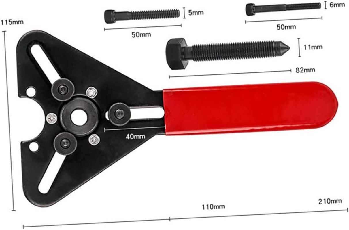 Mobestech Steel Compressor Clutch Remover Wrench Set 8Pcs Auto Repair Tool Kit for Car Air Conditioning Clutch Disassembly with Metal A/C Holding Tool, Suitable for Automotive Maintenance image number 5