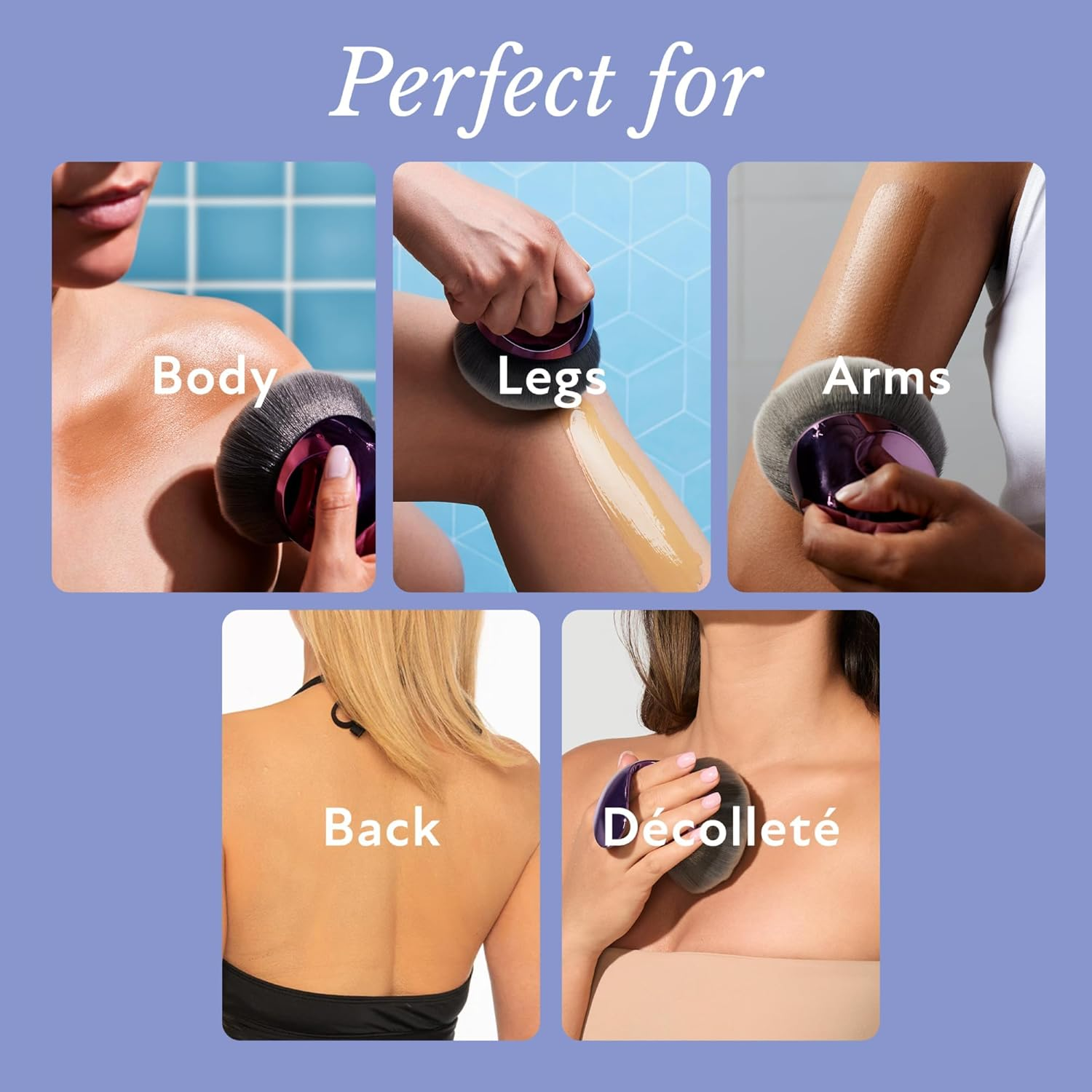 Blend & Blur Extra Large Body Makeup Brush for Self Tanner, Leg Makeup & Bronzer; Provides Flawless Application without Streaking - Kabuki Brush Kabuki Foundation Brush image number 5