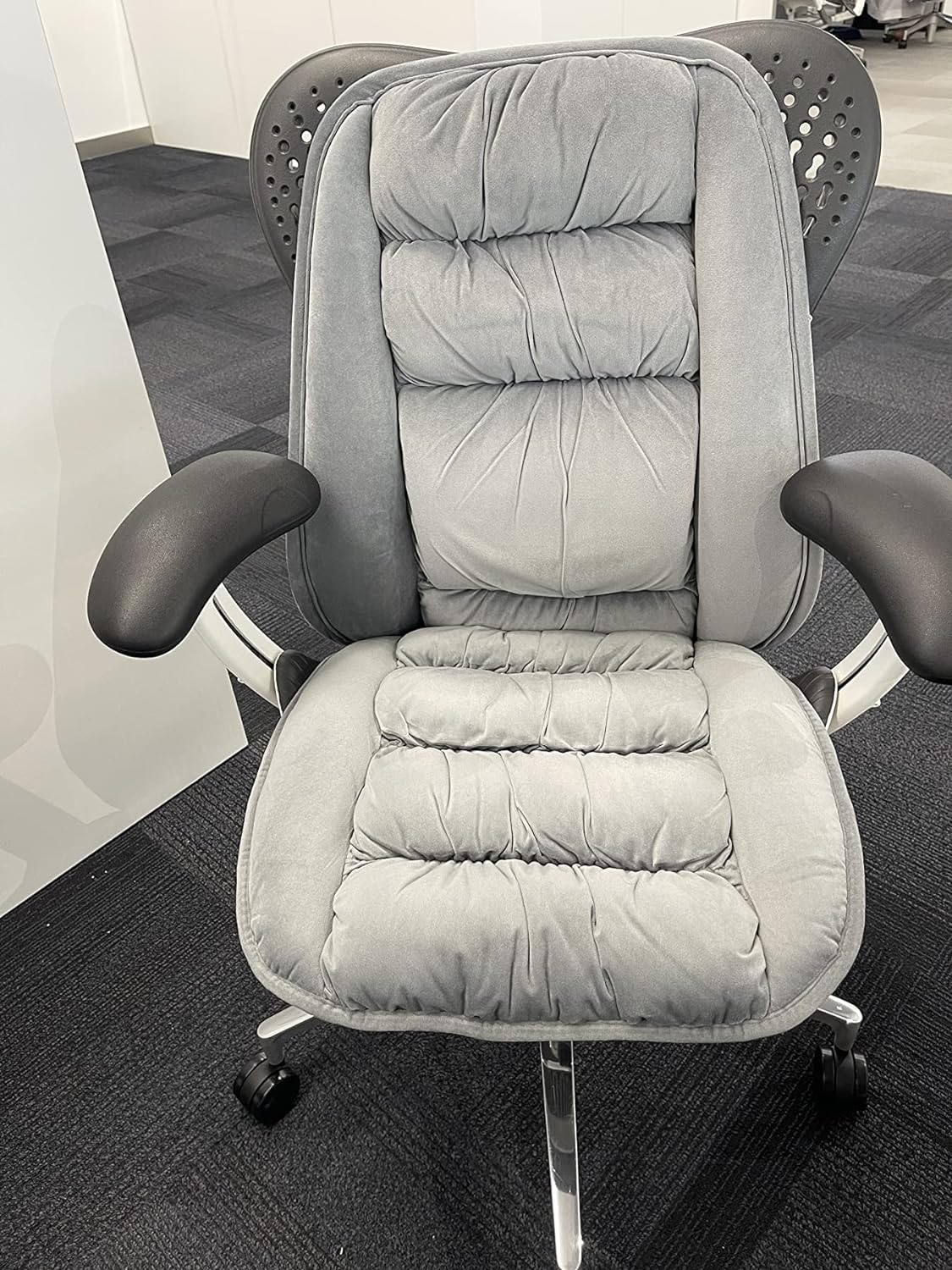 Large Size Orthopedic Chair Lumbar Support Cushion Non-Slip Bottom Coccyx Pads Warm Adjustable Curvature Low Back Pain Relief Lumbar Relax Pillow for Office,Recliners,Sofa and Car image number 6