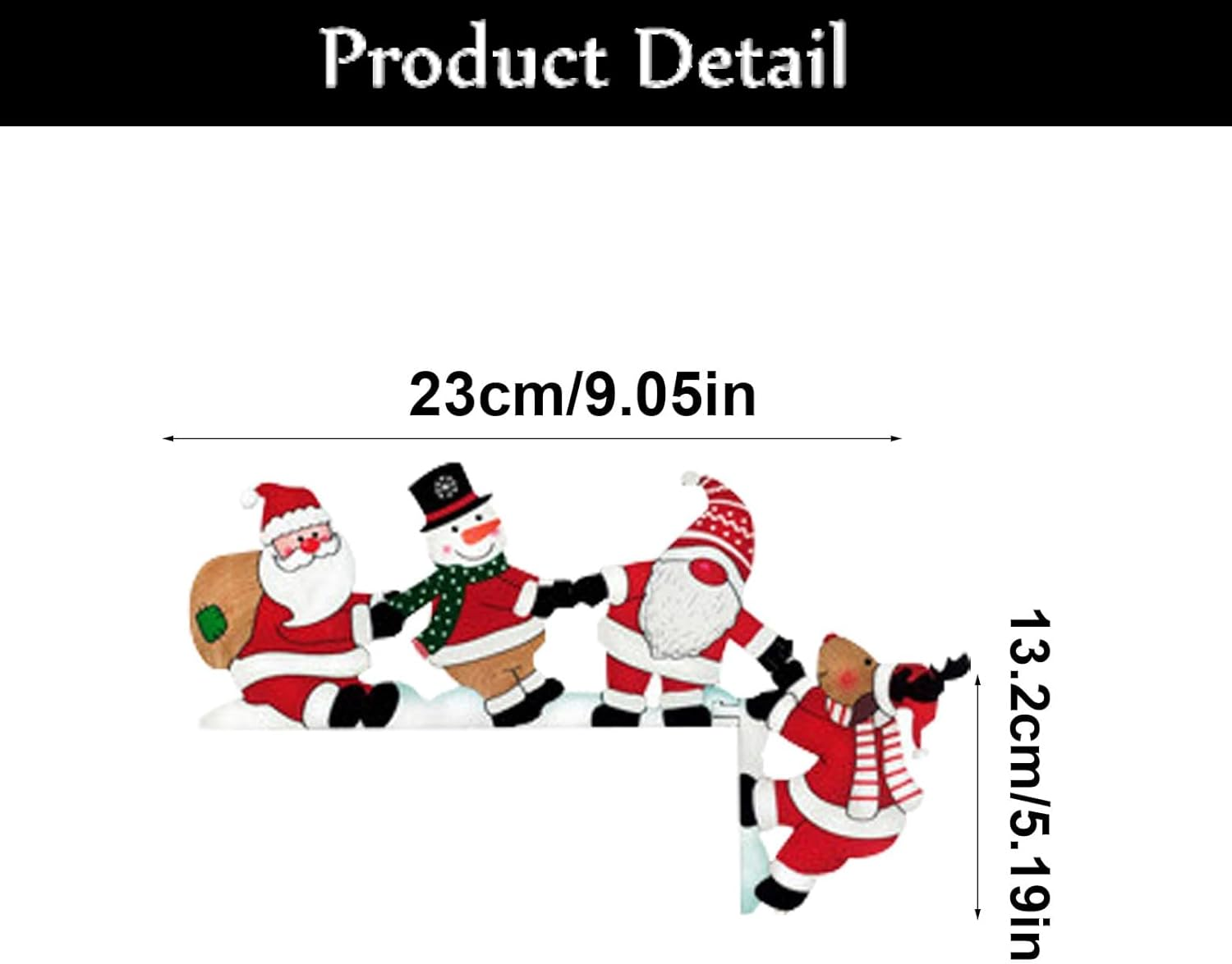 Christmas Door Topper Door Frame Decoration Corner Decor Elk Pulling Santa Claus Wooden Christmas Decorations for Home Wall Cabinet Shelf Holiday Home Frame Ornament (Reindeer) image number 3