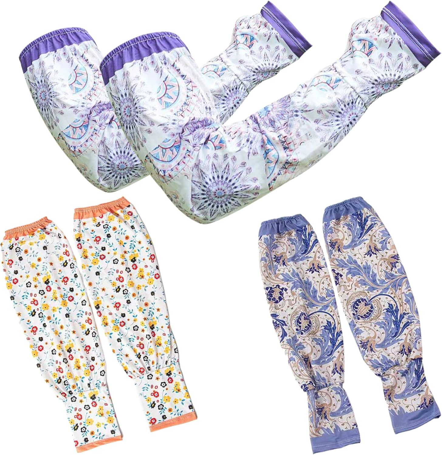 Gardening Cooling Arm Sleeves Floral UV Cooling Arm Sleeves Farm Sun Protection Garden Sleeves Protective Arm Sleeves for Women One Size Fits Most Arm Sleeves - Floral image number 4