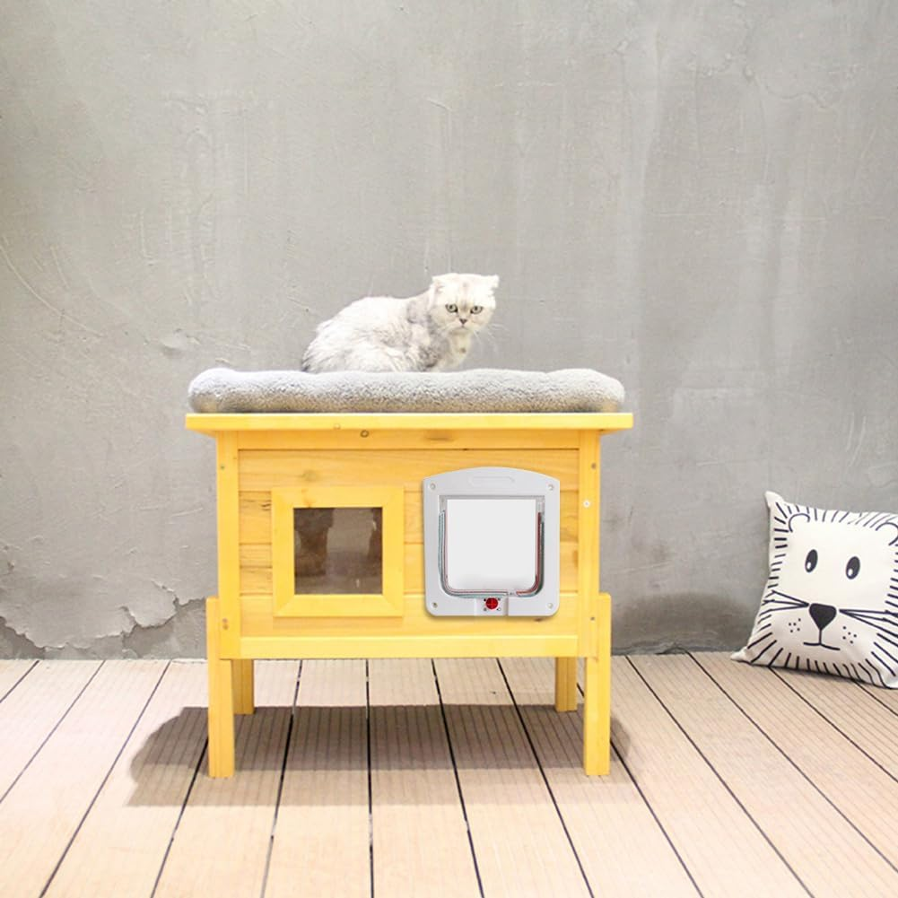 Cat Door for Windows, Weatherproof Cat Flap, Cat Door, Pet Flap, Quiet Cat Door, for Indoor Outdoor Door, Window, Wall, for Cats and Small Dogs, White, 20 X 24 Cm image number 2