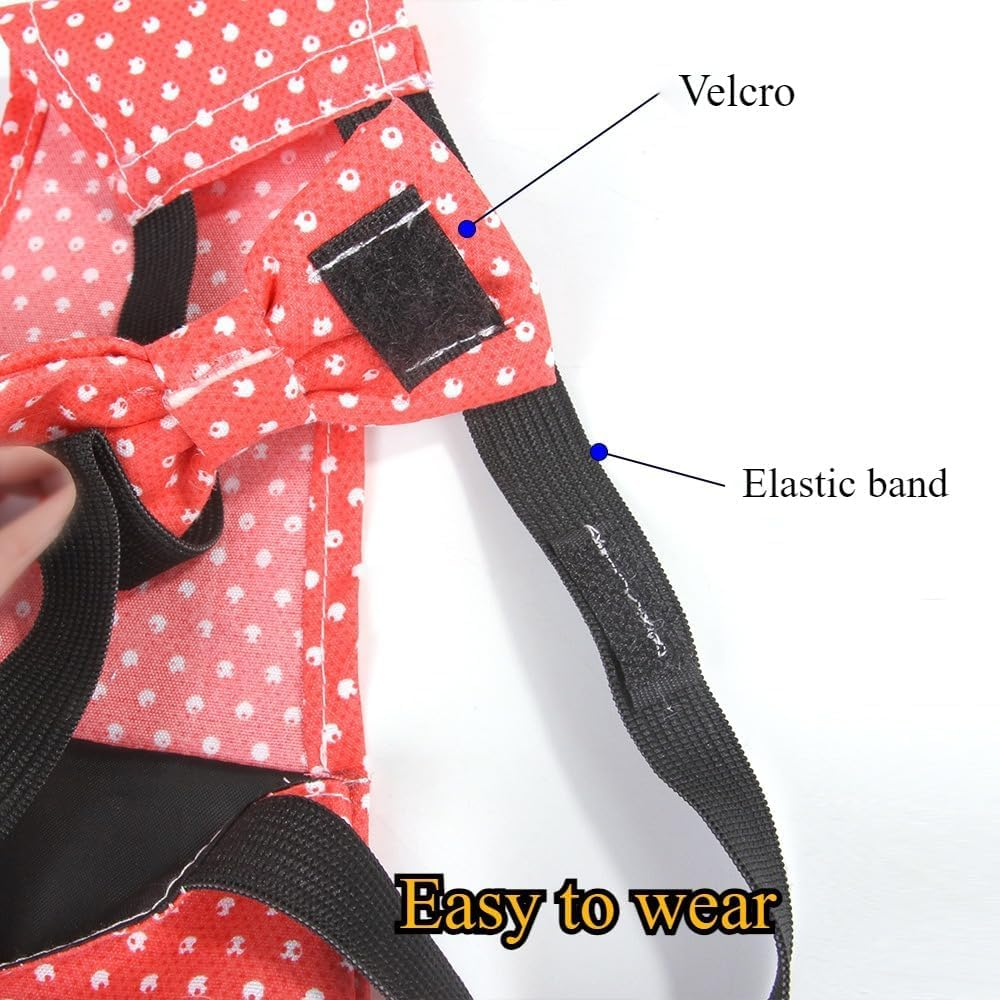 MANON ROSA Chicken Diapers Bantam Hens - Reusable 6-Piece Set with Bow Ties Poultry Nappies Washable Waterproof for Geese Pet Ducks Silkie(6D20P M) image number 3