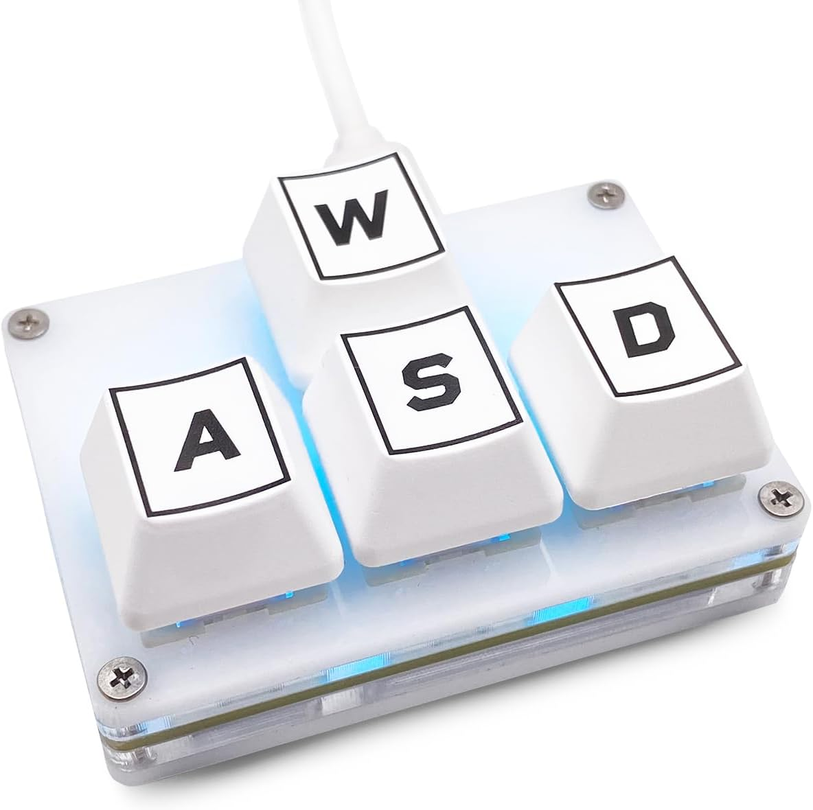 BTXETUEL Mini 4-Key Keypad WASD Arrow Key Keycaps Keyboard One-Handed Mechanical Gaming Keypad Programmable USB-C Customized Keyboard for Working or Gaming (White, Arrow Keycaps 1)