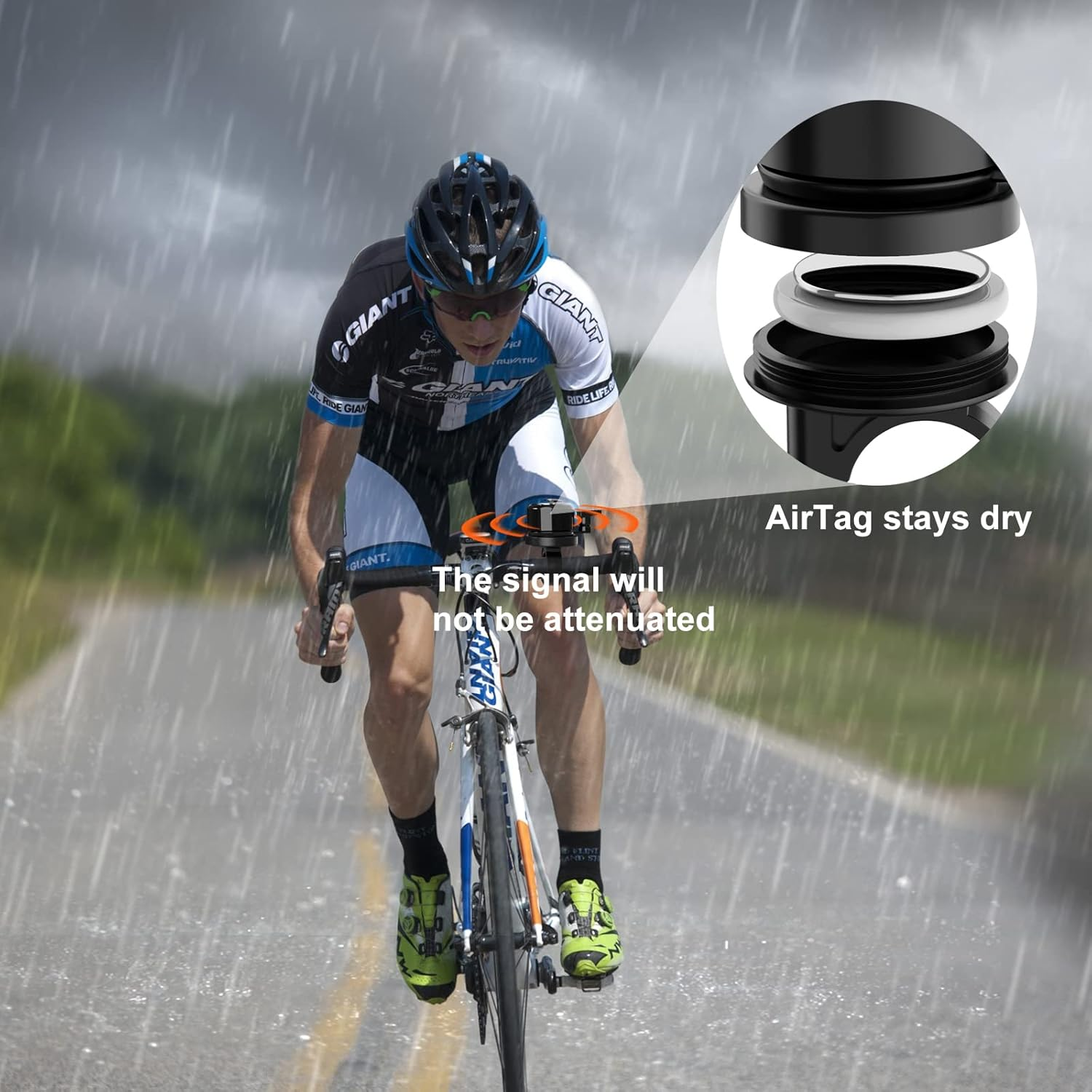 Bike Bell for Apple Airtag, Air Tag(Not Include) under Bike Bell- Bell Works, Anti-Theft Bicycle Airtag Hidden GPS Tracker Horn, Waterproof & Signal Is Not Disturbed, Fits 0.87''Handlebars