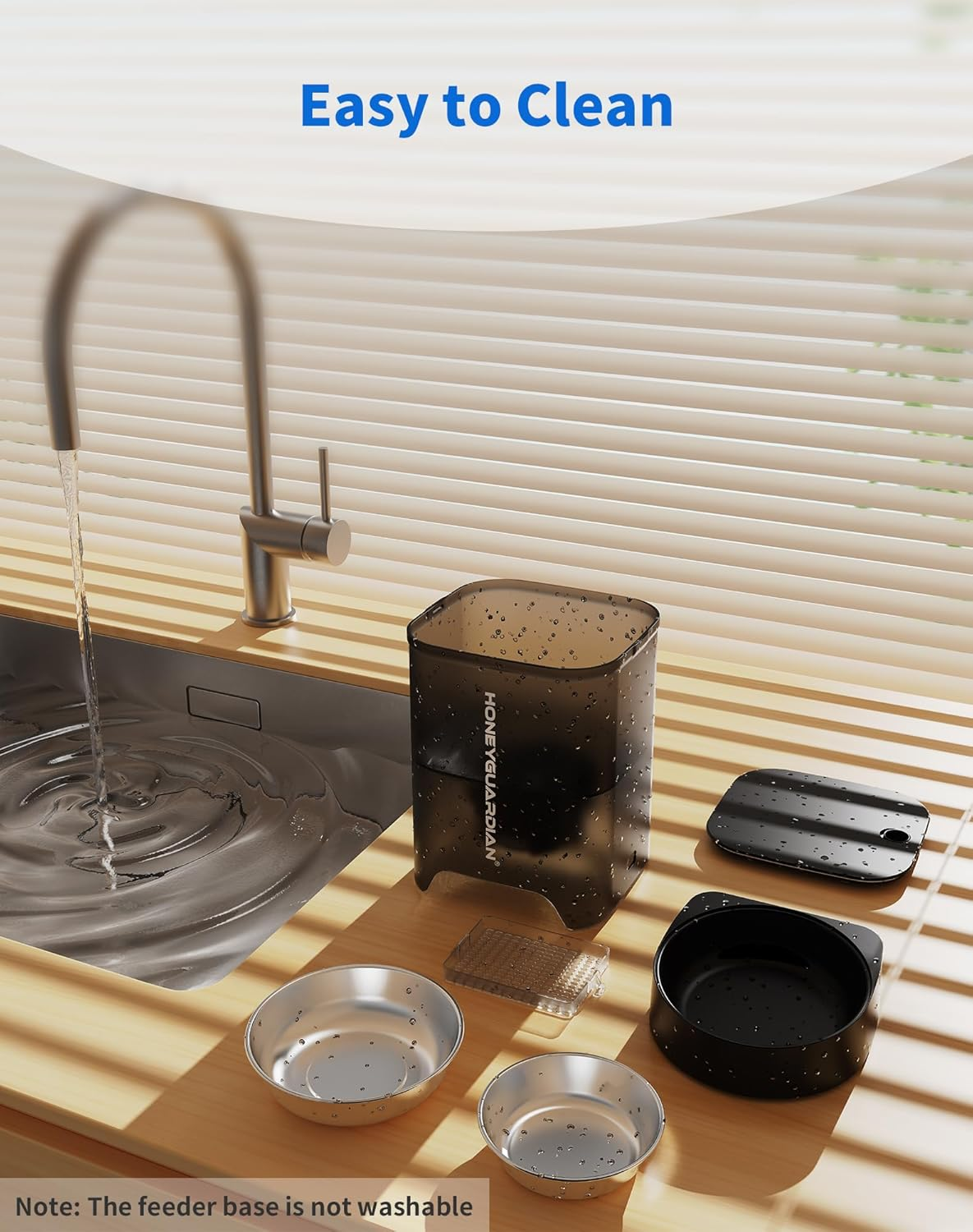 Honeyguaridan Automatic Cat Feeder for Wet Food,2.4G Wifi Enabled Smart Feed Pet Feeder with Ice Pack and Freshness Dry Food Desiccant image number 4