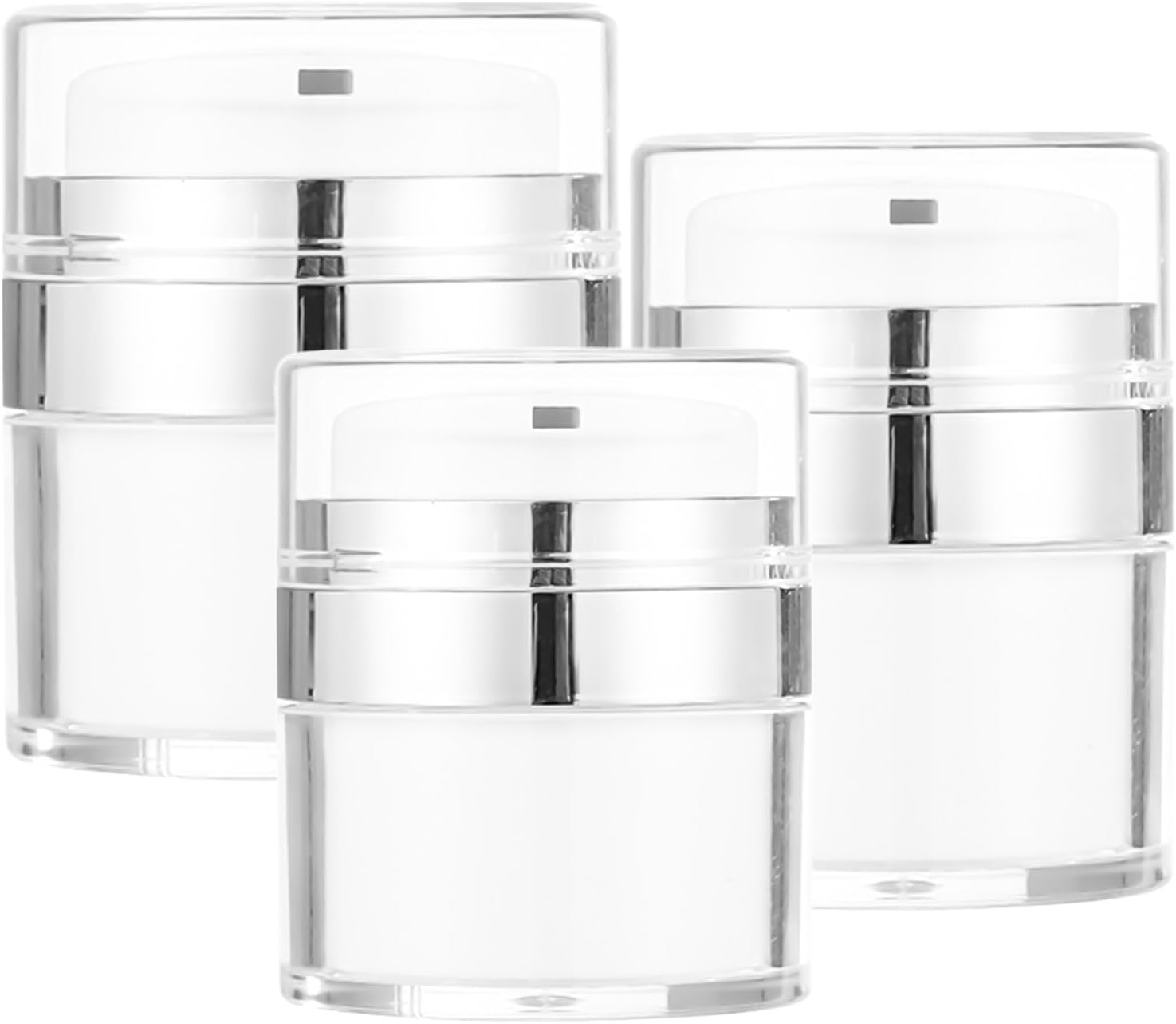 6PCS Airless Pump Jars Set Travel Essentials (15Ml+30Ml+50Ml) X2 &ndash; Vacuum Cream Containers for Skincare, Leakproof & Lightproof Travel Cosmetic Bottles image number 3