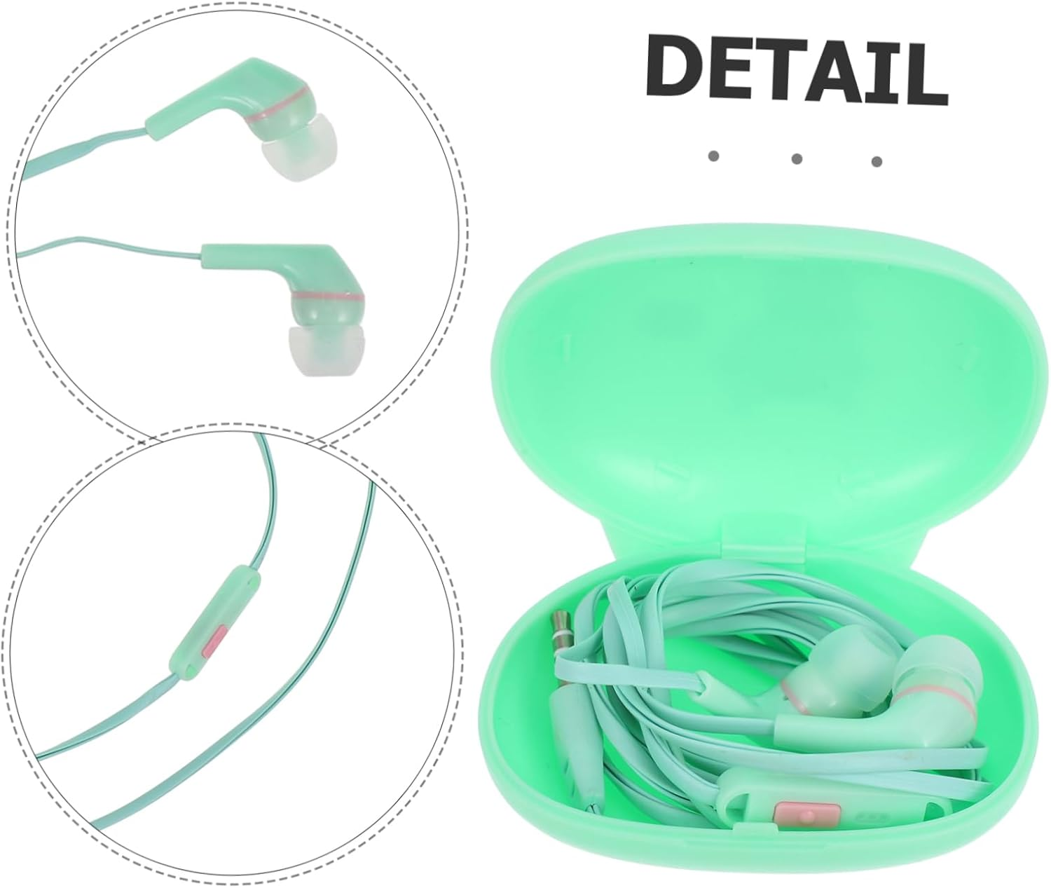 NOLITOY Wired Headphones Ear Earphone Microphone for Mobile Phone and Computer High Sound Quality Portable Earphone Corded Ear Cable for Gaming and Daily Use image number 2