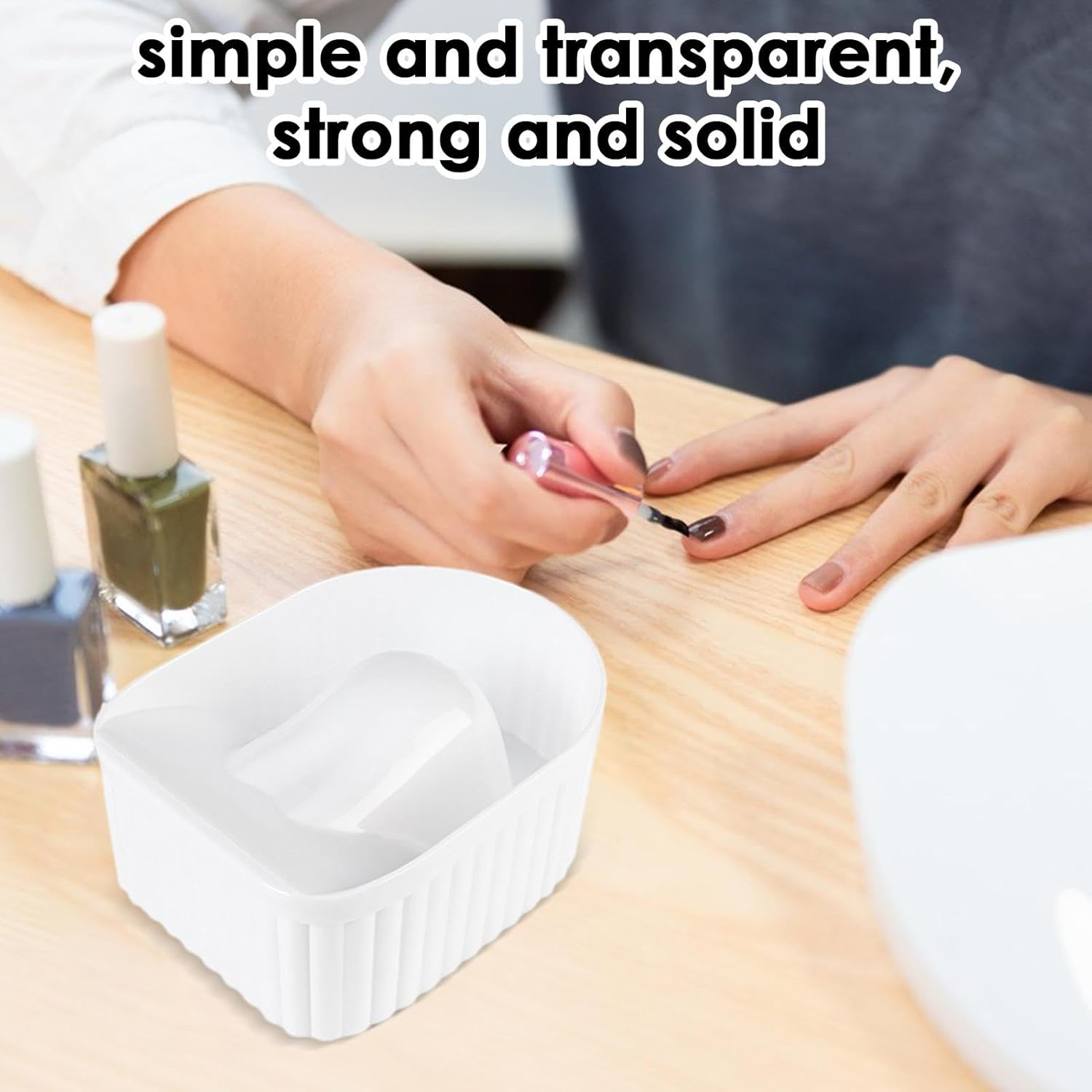 Shurzzesj Nail Polish Remover Bowl,Polish Soak off Remover Soaking Bowl | Dip Powder Remover Manicure Bowl, Nail Care Spa Tool for Home and Salon image number 3