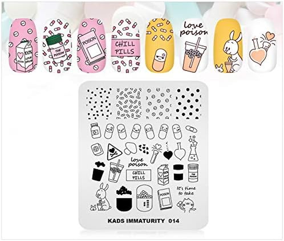 KADS Stamping Plates Manicure Template Nail Art Image Stamp Cute Rabbit Nail Design Tools (IM014)