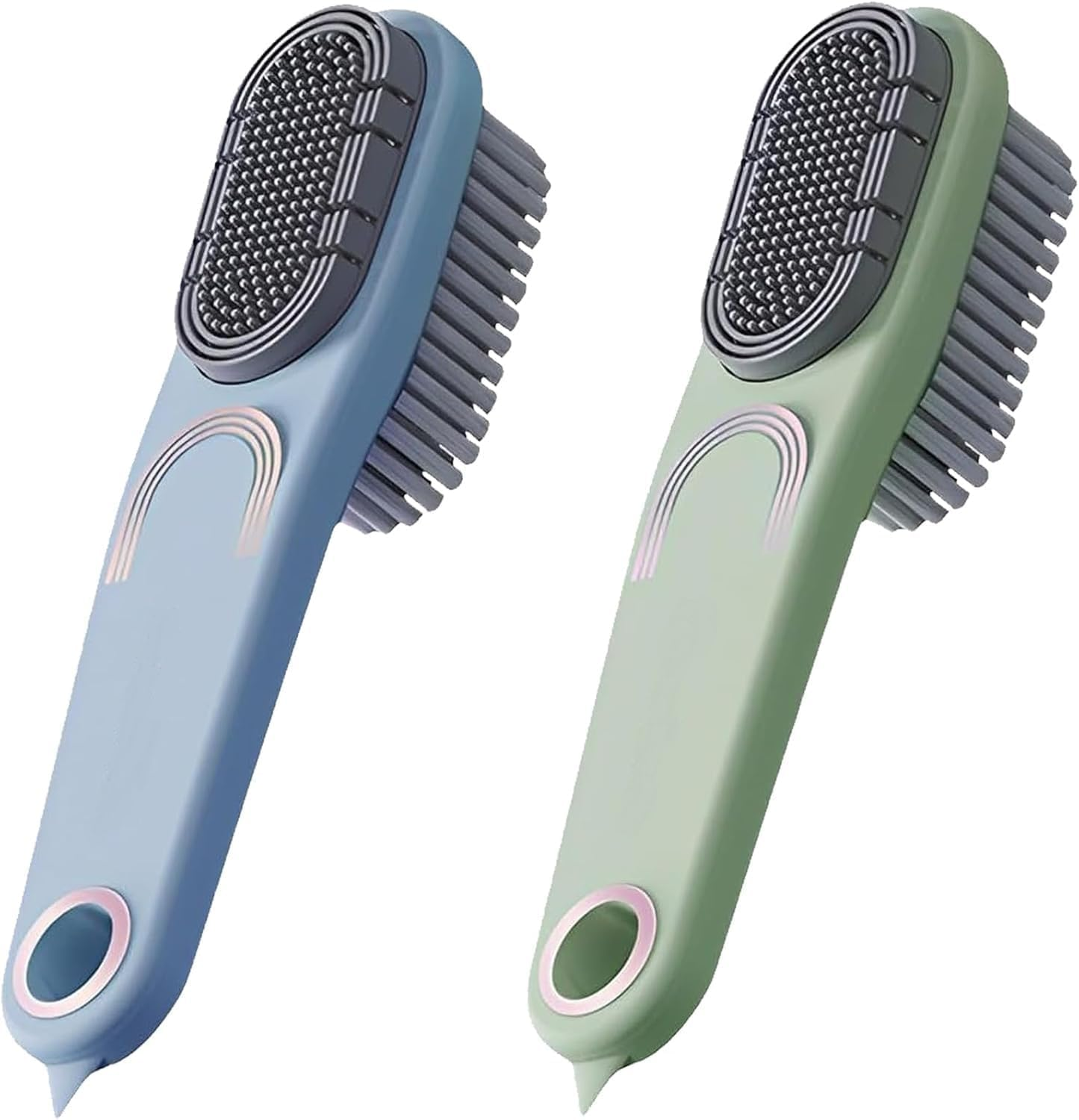 2 Pack Laundry Stain Brush Double-Sided Soft Bristle Cleaning Brush Long Handle Laundry Brush for Stain Removal Shoes ﻿ image number 4