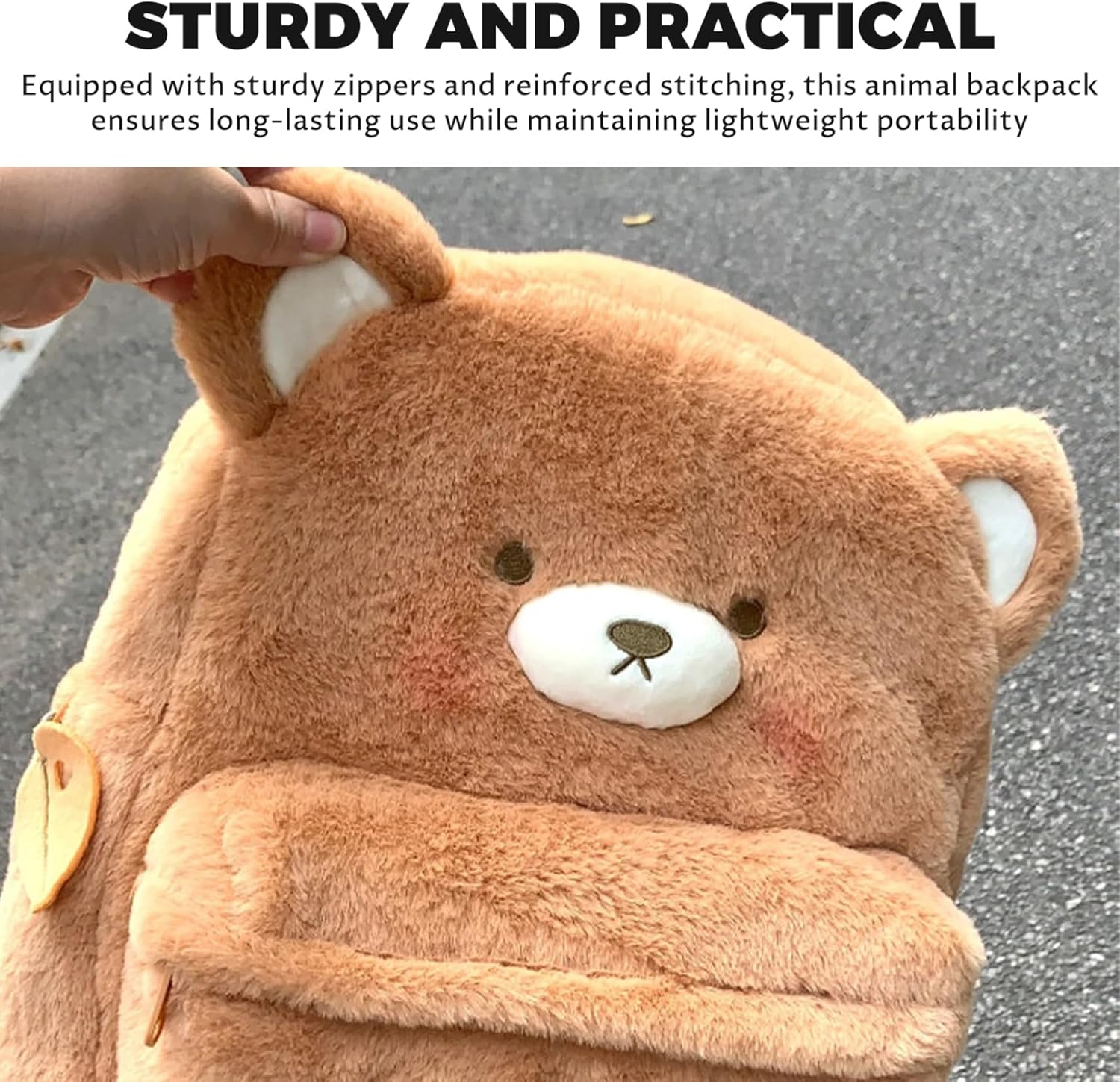Plush Backpack Large Capacity Cute Bear Backpack Use for School Office Travel