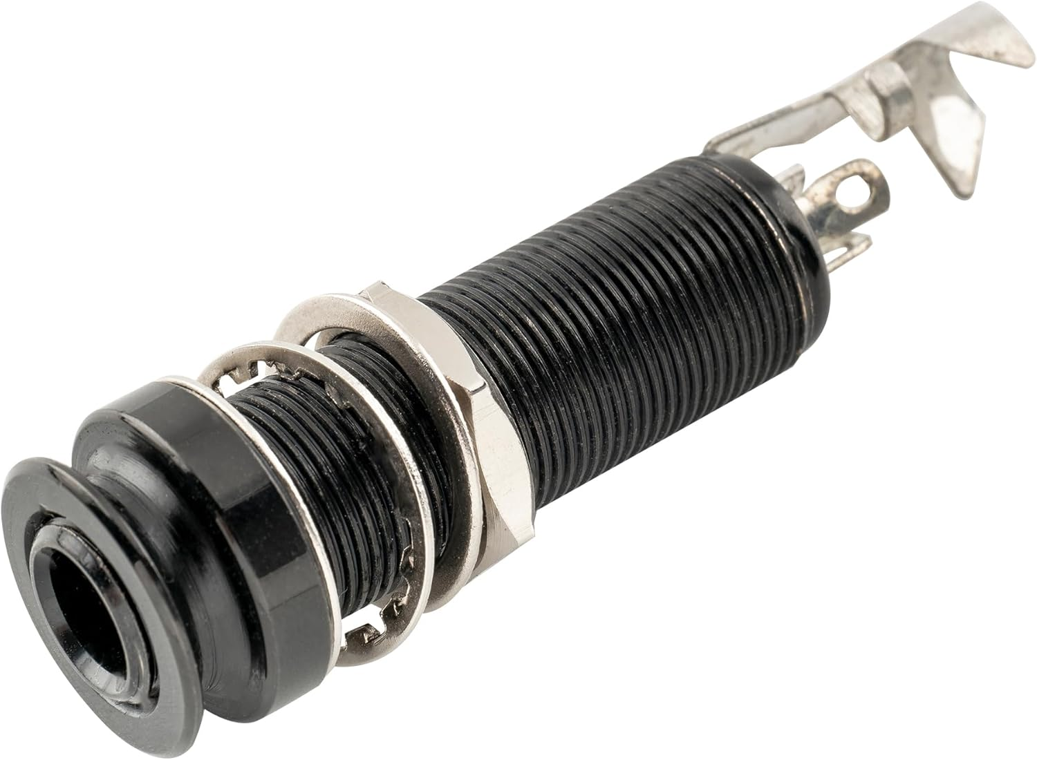 Musiclily Pro 1/4 Inch Mono/Stereo Endpin Output Jack Strap Button Threaded Jack Socket for Acoustic Guitar Bass, Chrome