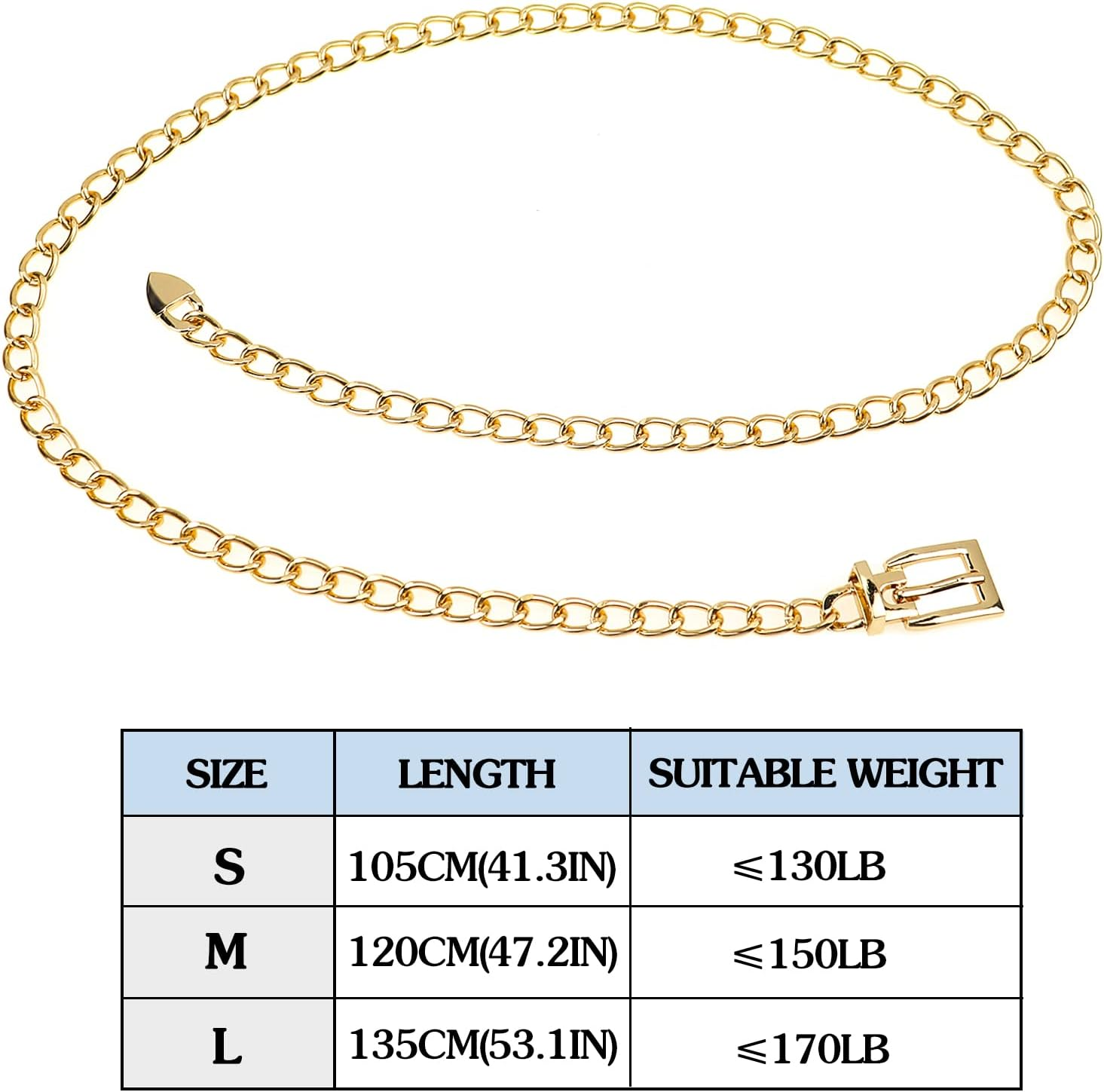 Chain Belt for Women Alloy Chunky Wasit Chain Adjustable Punk Link Belly Body Chain for Jeans Dresses image number 5