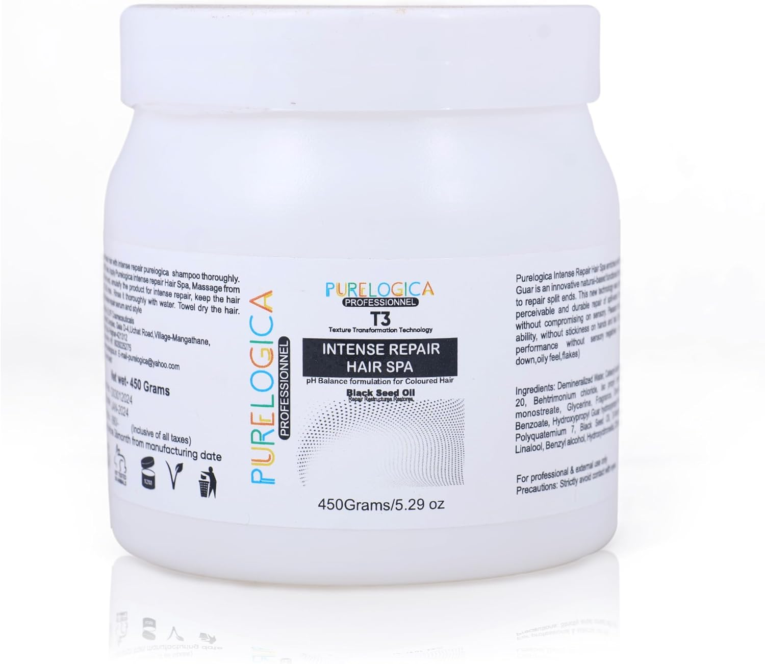 Purelogica Professional Intense Repair Home Spa Hair Mask for Hair and Scalp Generative Intense Repair, Hydration and Build Intense Strength to Cortex & Moisturise Hair Shaft for Men & Women - 450Gm image number 4
