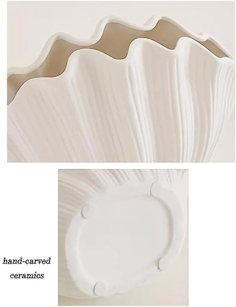 Nordic Style Shell Shaped Ceramic Vase Home Decor Tabletop Artificial Flower Plant Holder Tableware Flower Arrangement A image number 4
