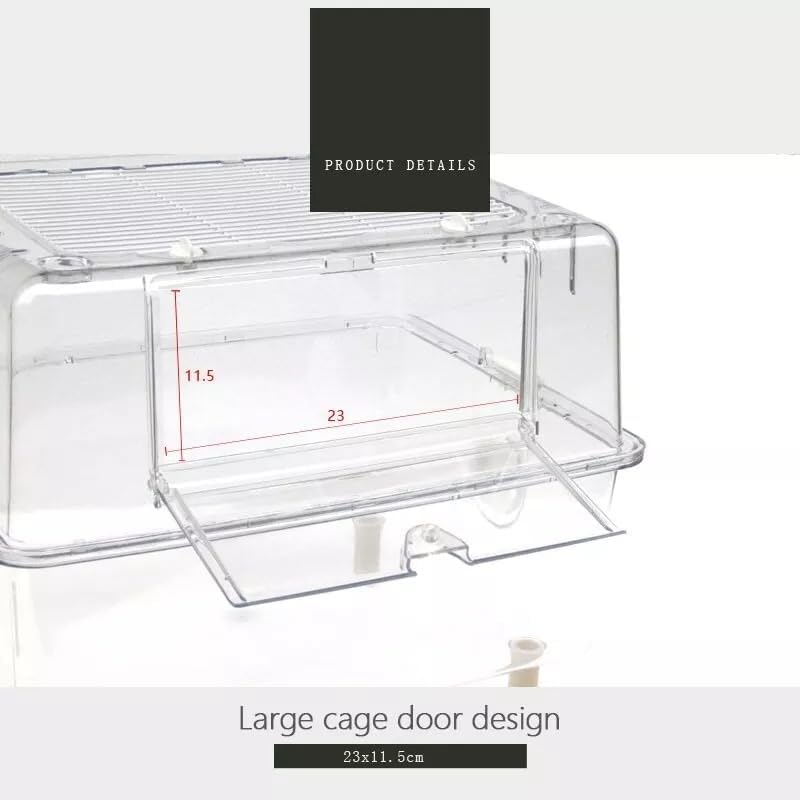 Hamster Mice Cage Habitat Portable Breathable Ventilation Habitat with Openable Top for Gerbils Small Animals Guinea Pigs Mice Rats, Clear image number 5