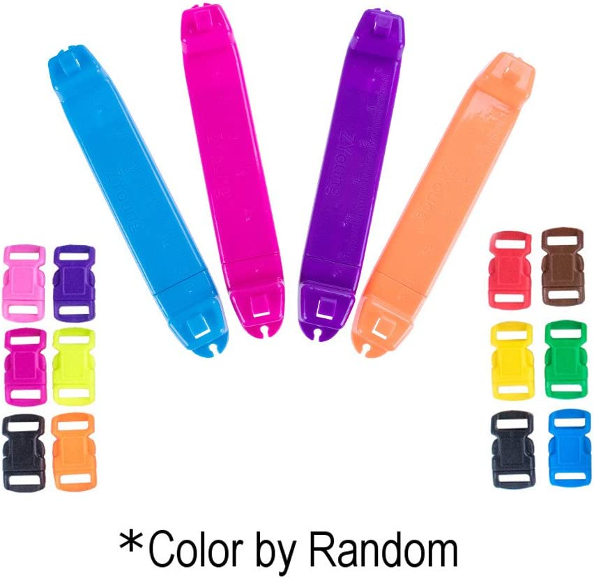 Paracord Parachute Cord Jig Bracelet Loom-Plastic Wristband Maker Paracord Brading Weaving Tool-Diy Craft Kit 12 Rainbow Color Cord & Buckles-Suctions to Table-Great for Beginner,Intermediate,Advanced image number 1