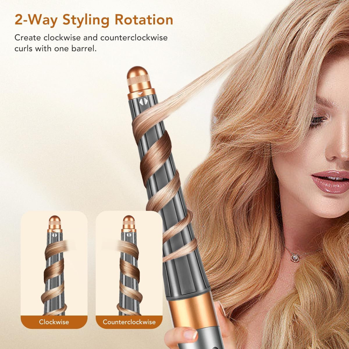 Conical Barrel for Dyson Airwrap Styler, 0.8-1.4Inch/ 20-36MM Auto-Wrap Curling Barrel Attachment for Dyson Airwrap HS01 HS05 HS08, Copper image number 4