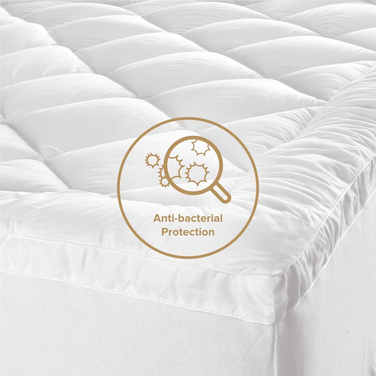 Tontine Hotel Collection Ultimate Loft Mattress Topper - Queen Size, Luxury Cotton Cover, Long Lasting Filling, anti Bacterial Soft Mattress Topper with Fitted Skirt image number 2
