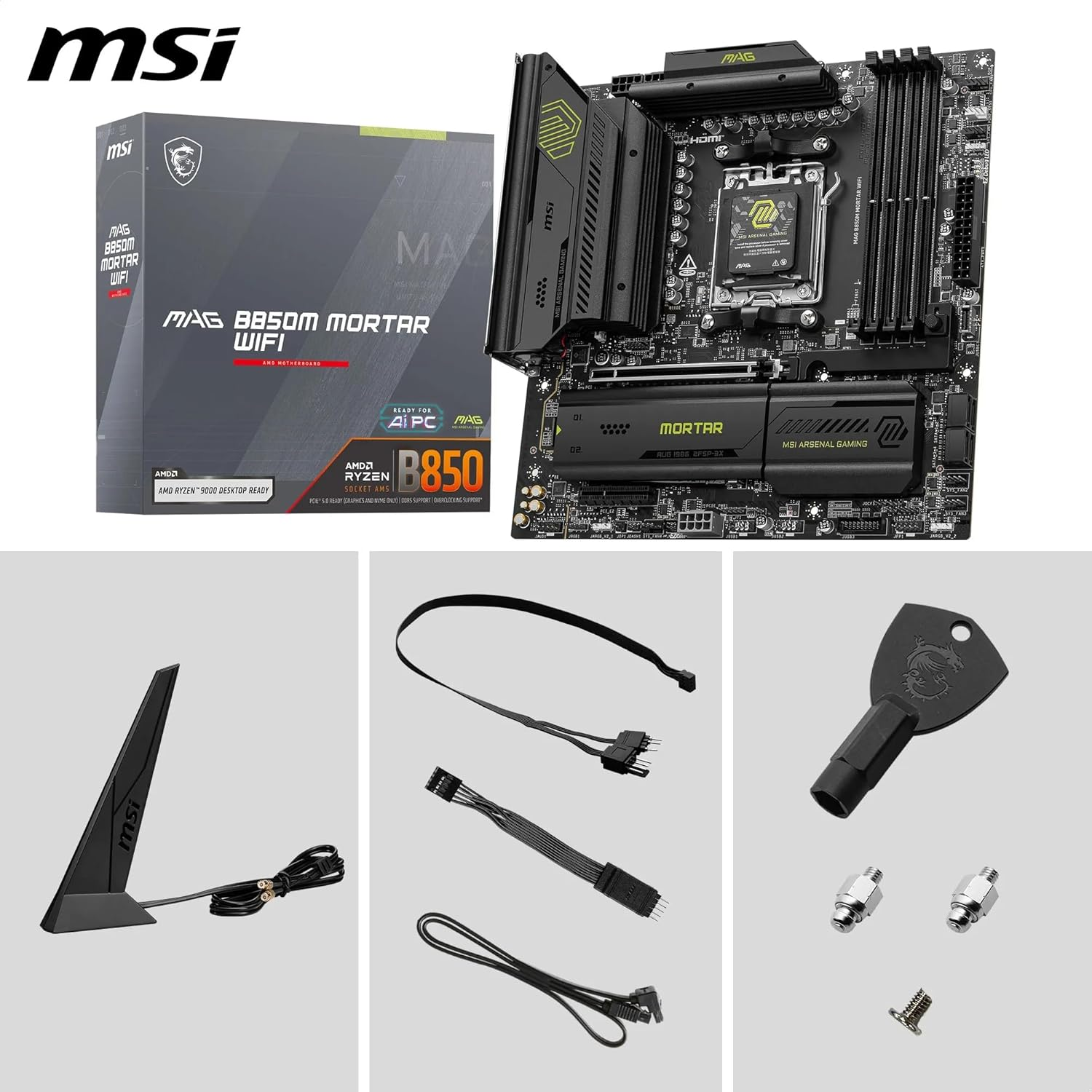 MSI MAG B850M Mortar Wifi (Socket AM5/B850/DDR5/S-ATA 6Gb/S/Micro ATX) image number 1