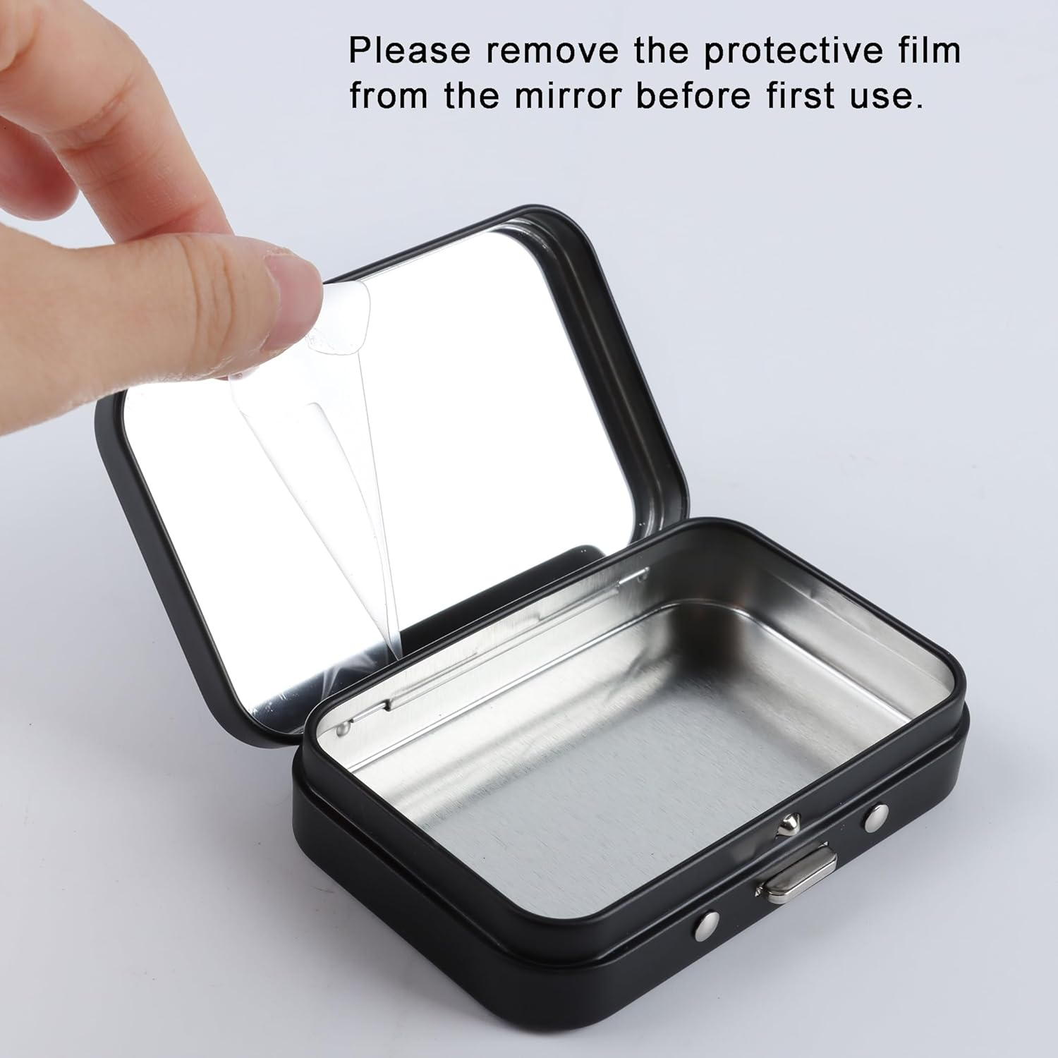 2Pcs Dental Floss Picks Dispenser, Portable Dental Floss Case with Mirror, Quick Refill Floss Pick Holder Storage Case for Travel Purse Accessories (Black) image number 1