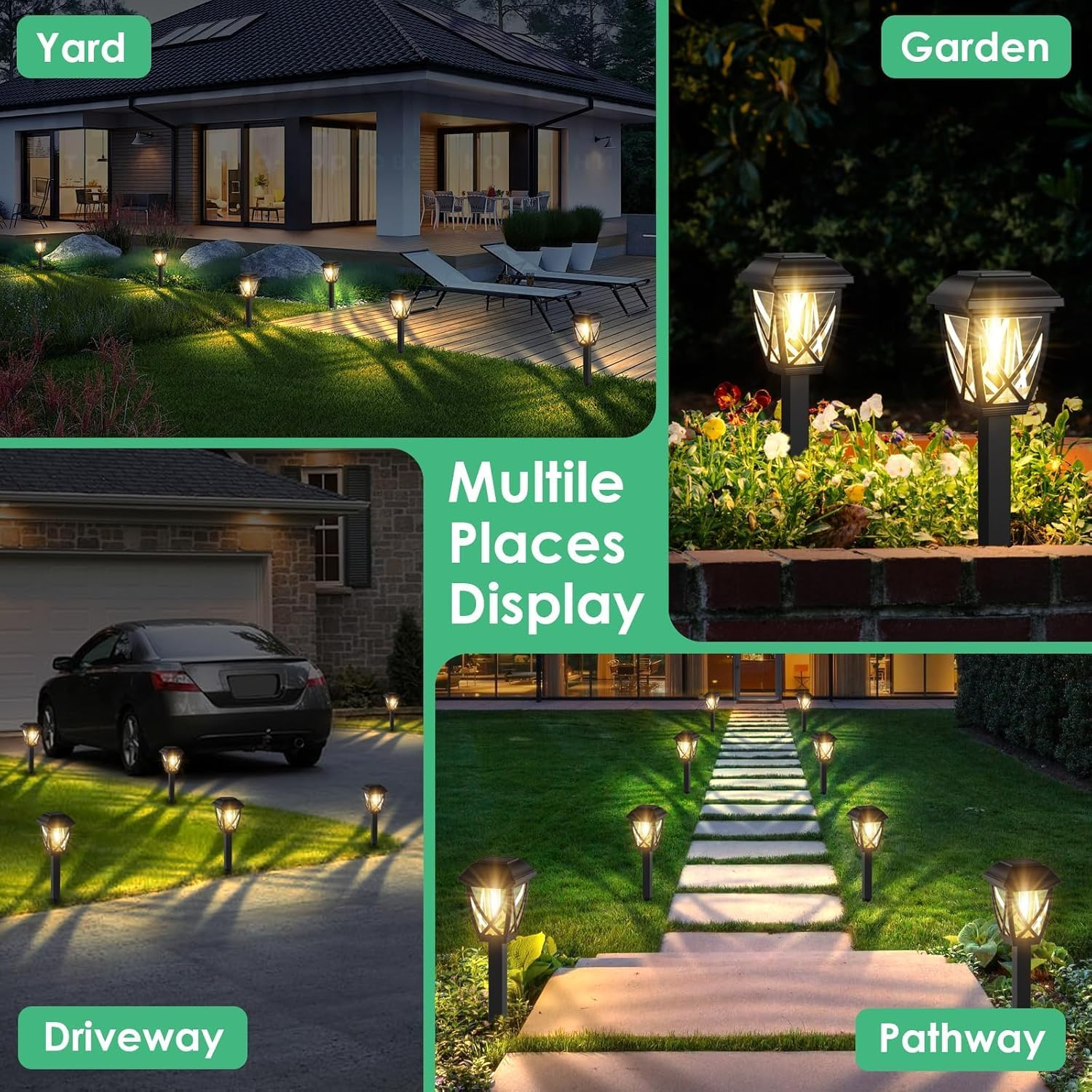 Solar Pathway Lights Outdoor 10 Pack, Bright Solar Lights Outdoor, Outdoor Waterproof Auto On/Off Outdoor Solar Lighting for Yard Landscape Path Lawn Patio Walkway image number 2