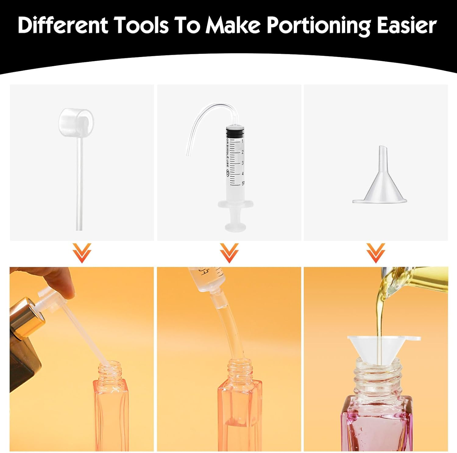 Bohoray Pack of 6 Perfume Atomisers, Refillable, Transparent Perfume Atomiser, 10 Ml, Empty Perfume Bottles for Filling with Atomiser Pump and Funnel for Women or Girls (Pink) - Pink image number 4