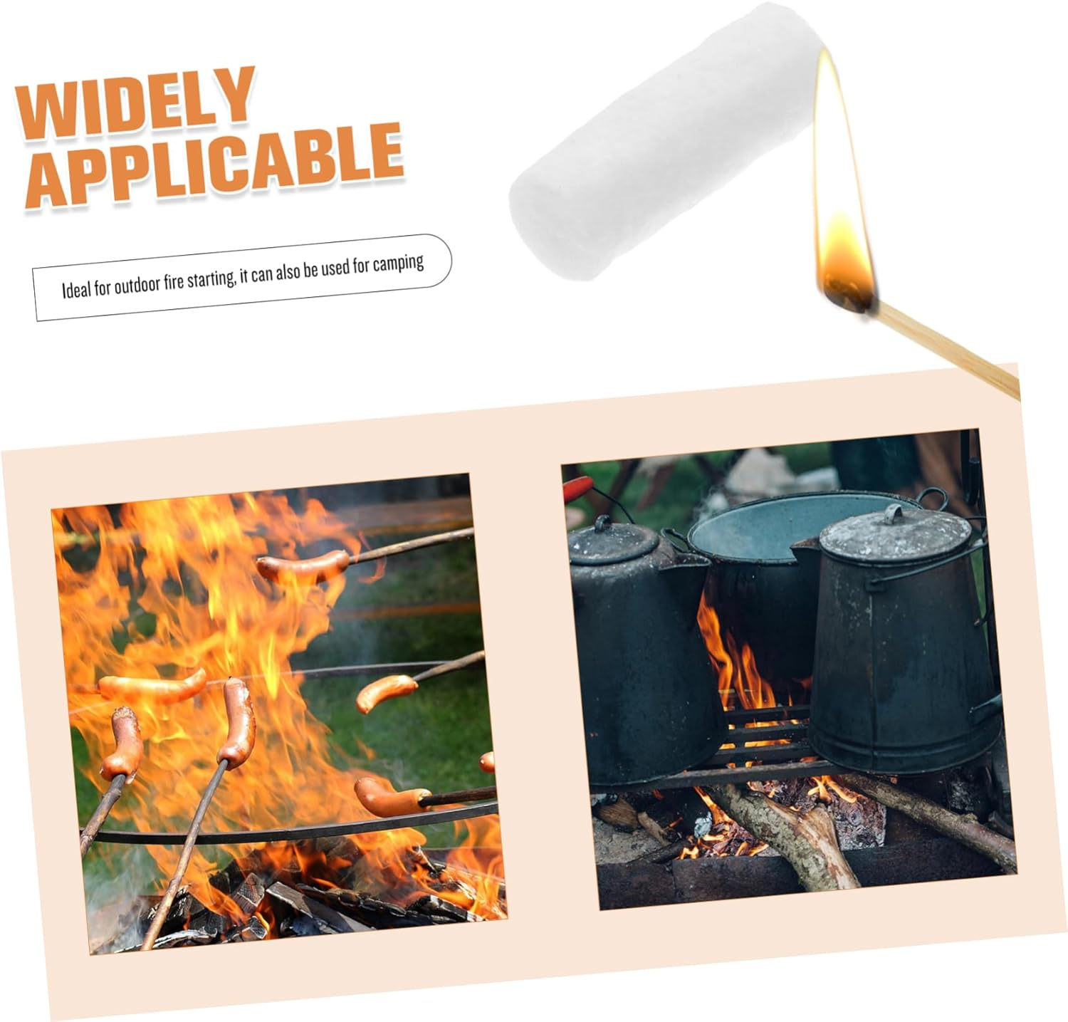 10Pcs Fire Starter Campfires Cotton Wicks Easy Ignition for Boys and Girls Camping Outdoor Accessories image number 5