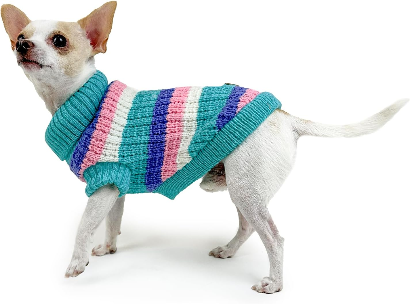 Huskimo Soho Knit Crush Dog Jumper, Cyan, 22Cm image number 2