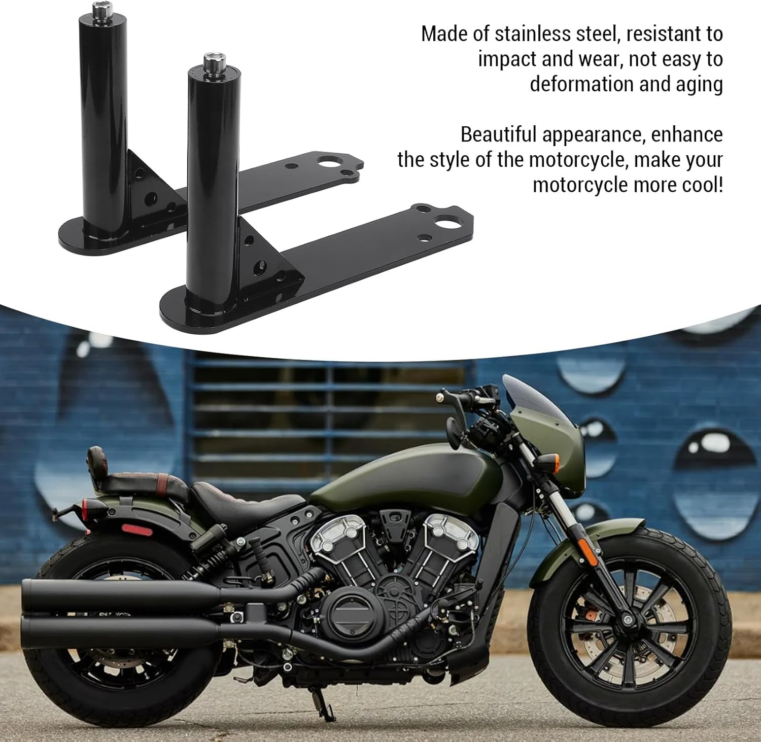 Motorcycle Highway Engine Guard Crash Bar Falling for Indian Scout and Scout Bobber 2014-2023, Stainless Steel Engine Guard Crash Bar Tip-Over image number 2